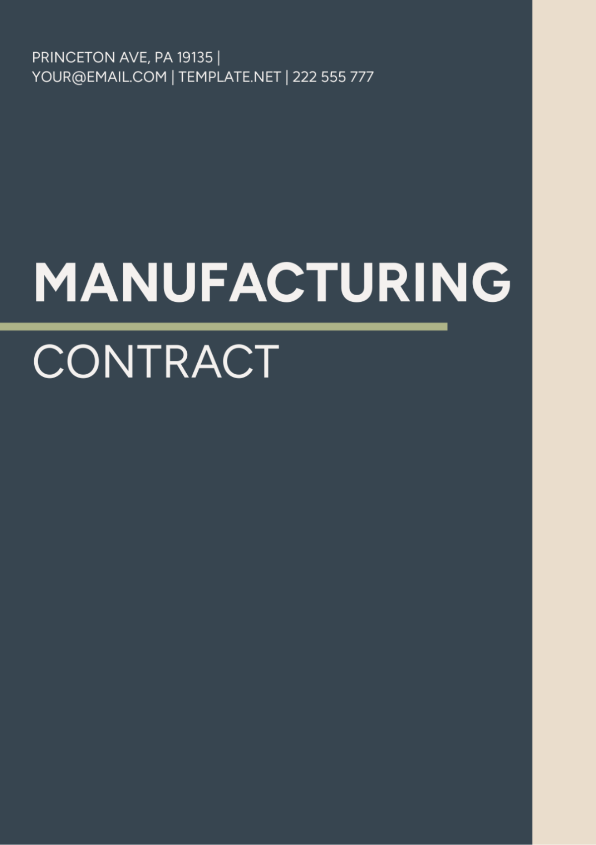 Manufacturing Contract Template