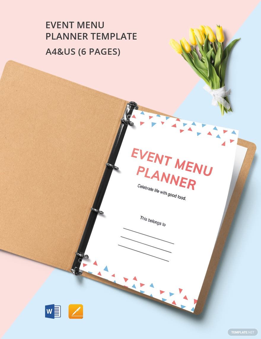 Event Menu Planner Template Event Menu Planner Template