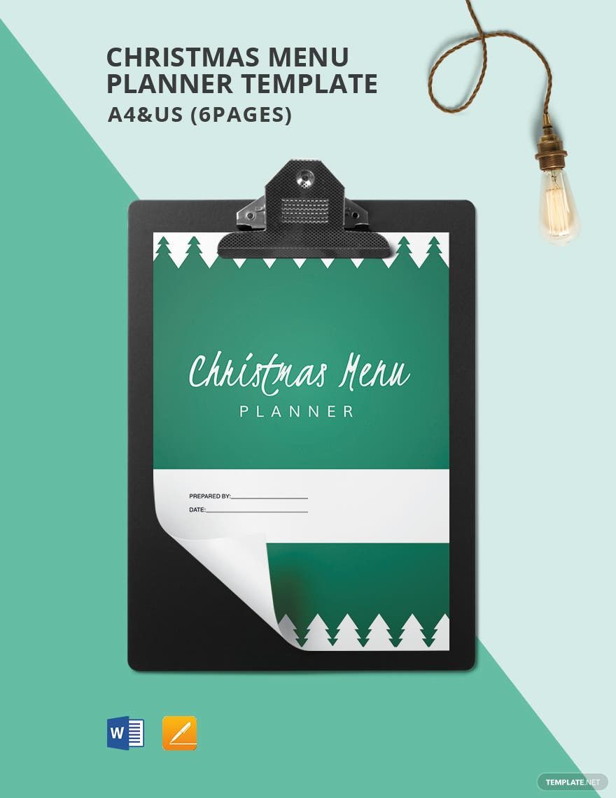 Christmas Menu Planner Template Christmas Menu Planner Template
