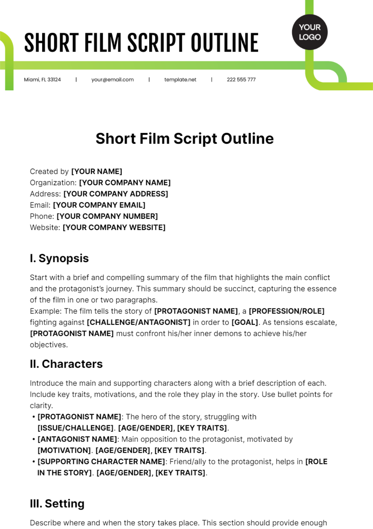Free Short Film Script Outline Template to Edit Online Free Short Film Script Outline Template to Edit Online