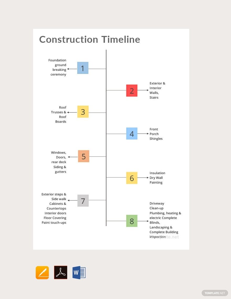 Construction Timeline Template Construction Timeline Template
