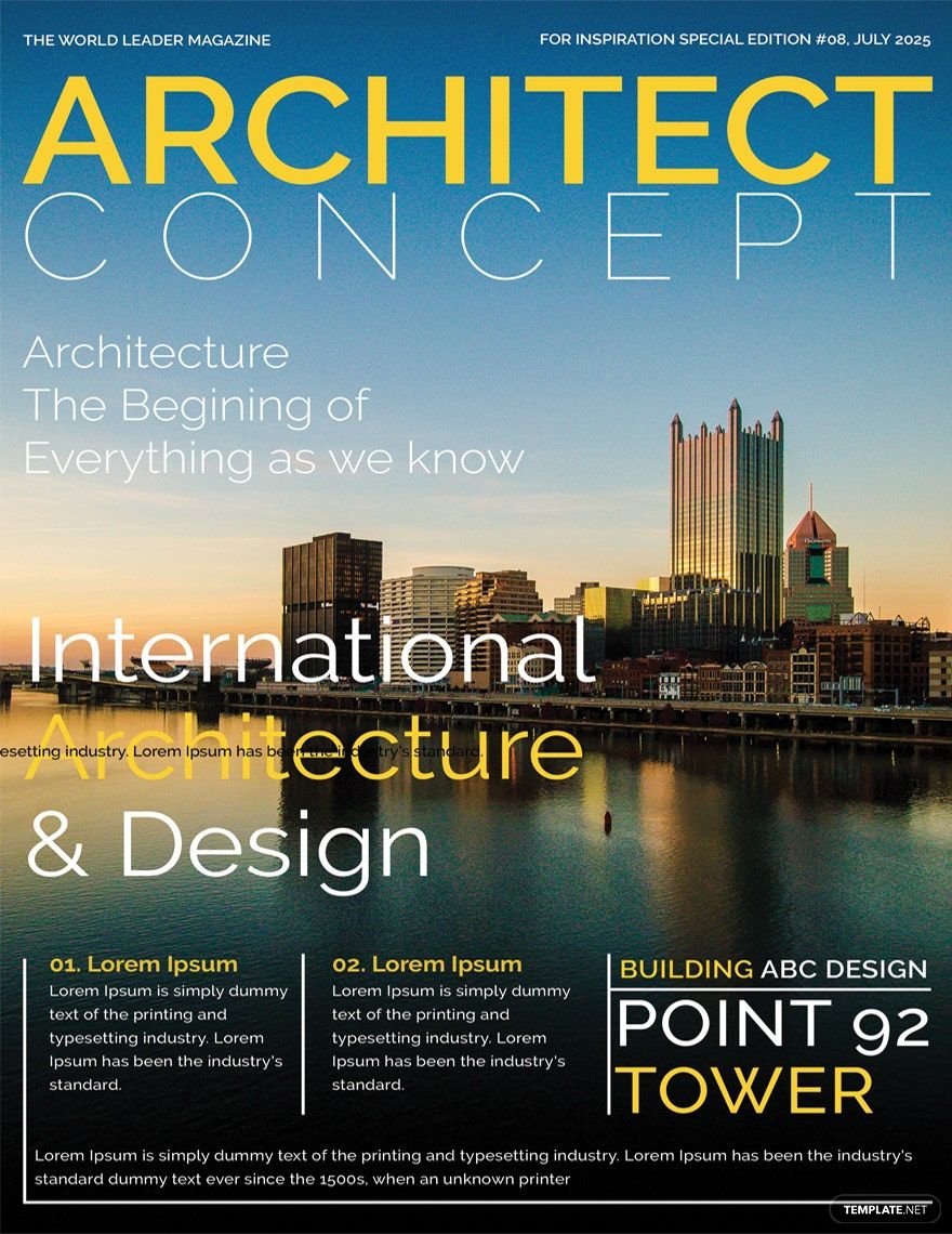 Architect Magazine Cover Page Template in Pages, InDesign, PSD, Publisher, Word, Illustrator - Download | Template.net Architect Magazine Cover Page Template in Pages, InDesign, PSD, Publisher, Word, Illustrator - Download | Template.net