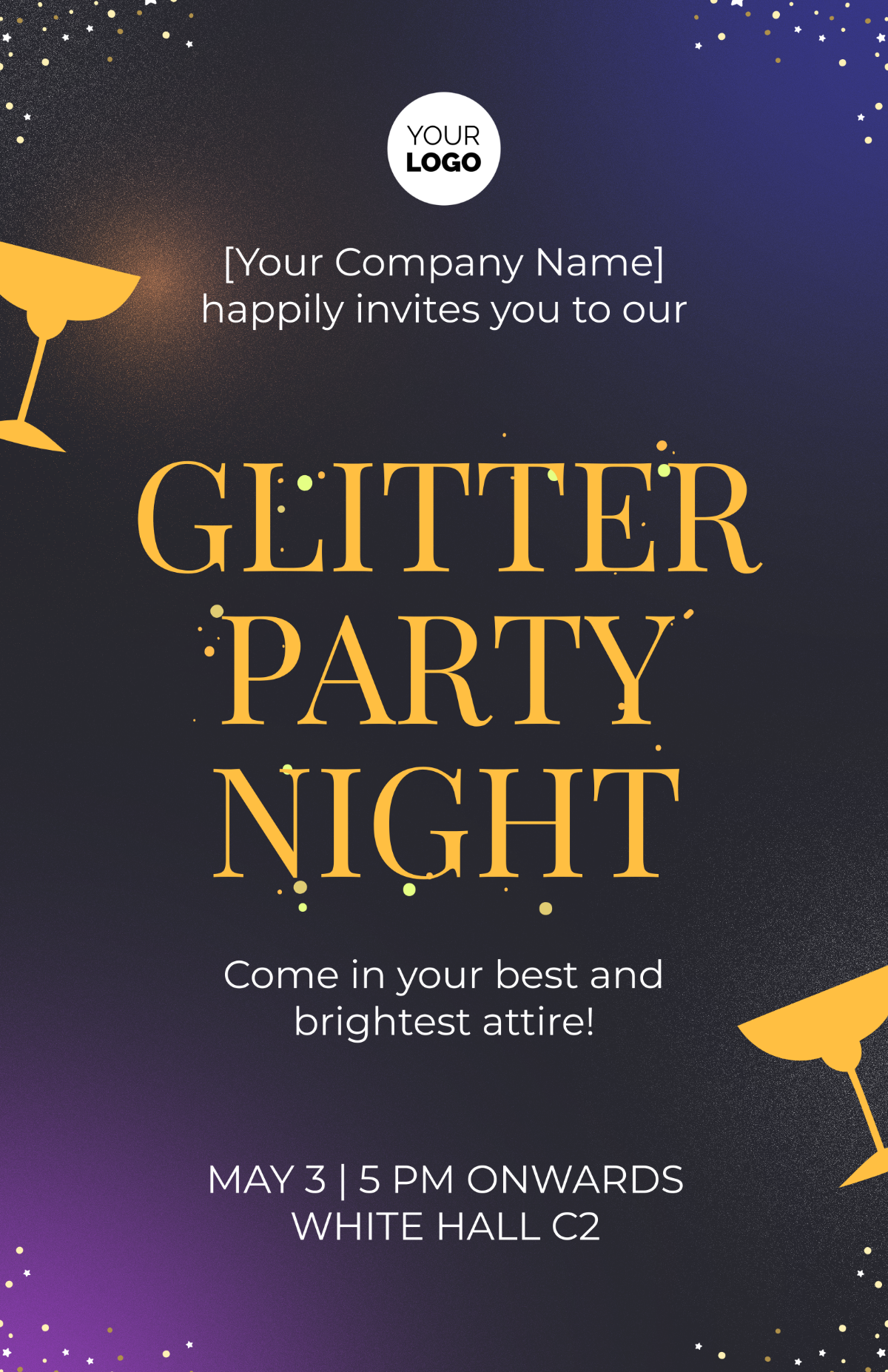 Free Glitter Event Poster Template to Edit Online Free Glitter Event Poster Template to Edit Online