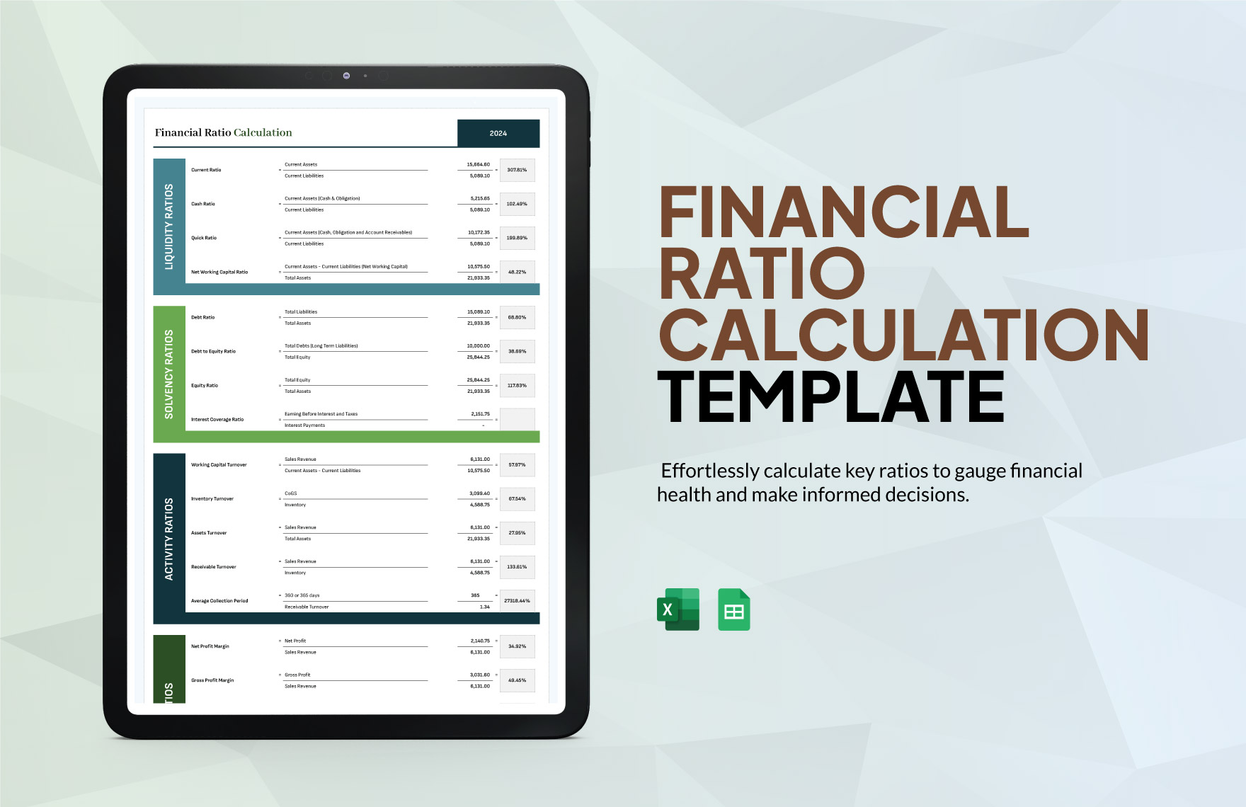 Financial Ratio Calculation Template | Template.net Financial Ratio Calculation Template | Template.net