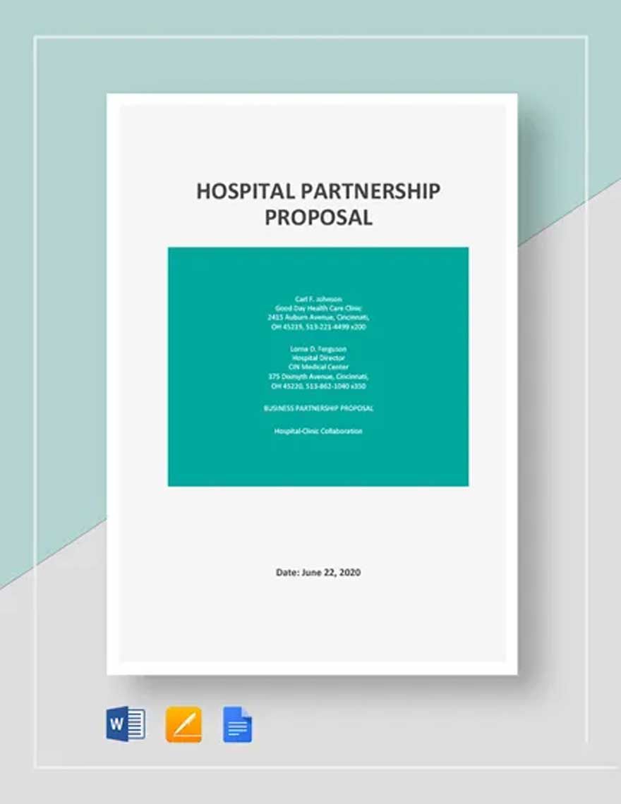 Hospital Partnership Proposal Template in Word, Pages, Google Docs - Download | Template.net Hospital Partnership Proposal Template in Word, Pages, Google Docs - Download | Template.net