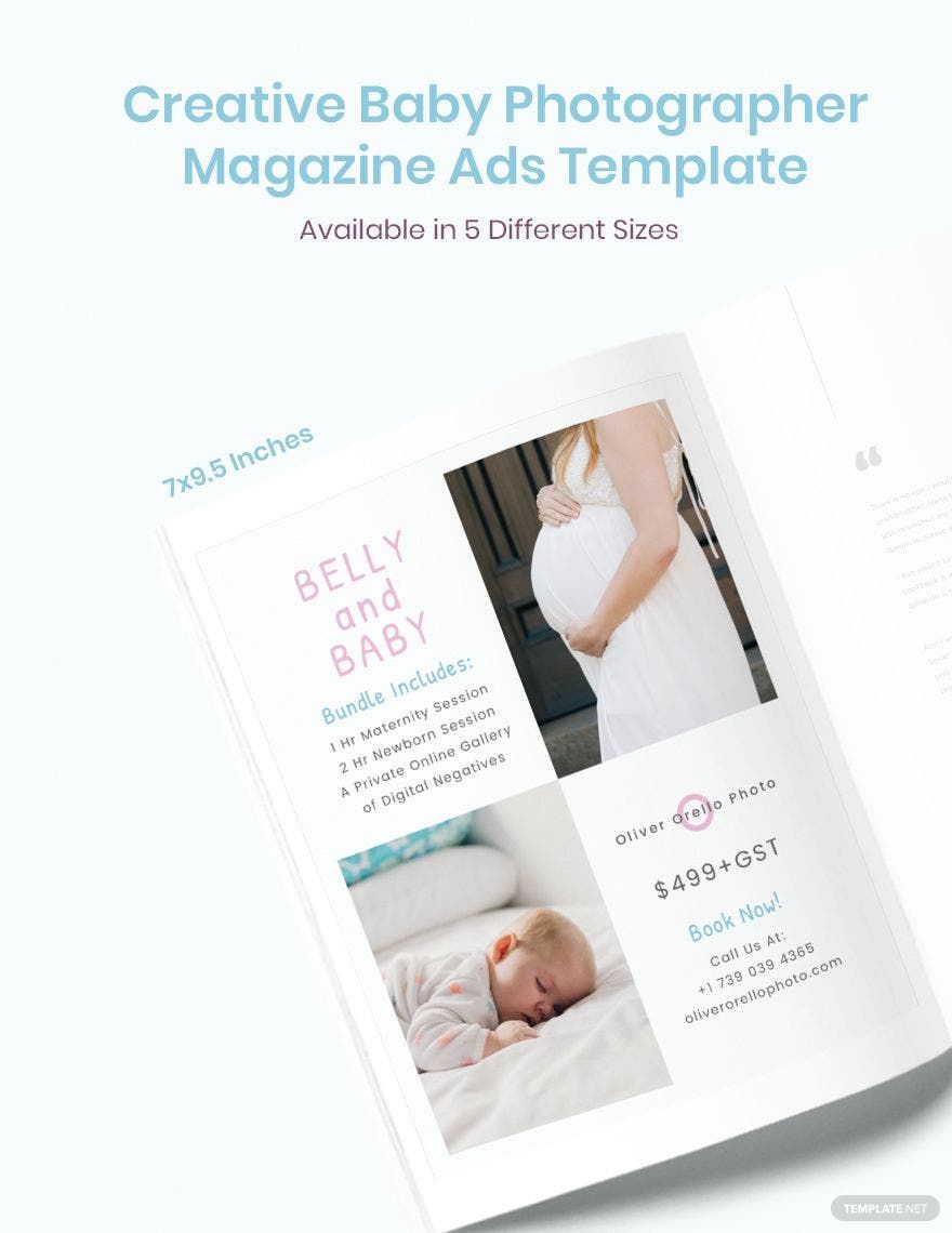Creative Baby Photographer Magazine Ads Template in PSD, InDesign - Download | Template.net Creative Baby Photographer Magazine Ads Template in PSD, InDesign - Download | Template.net