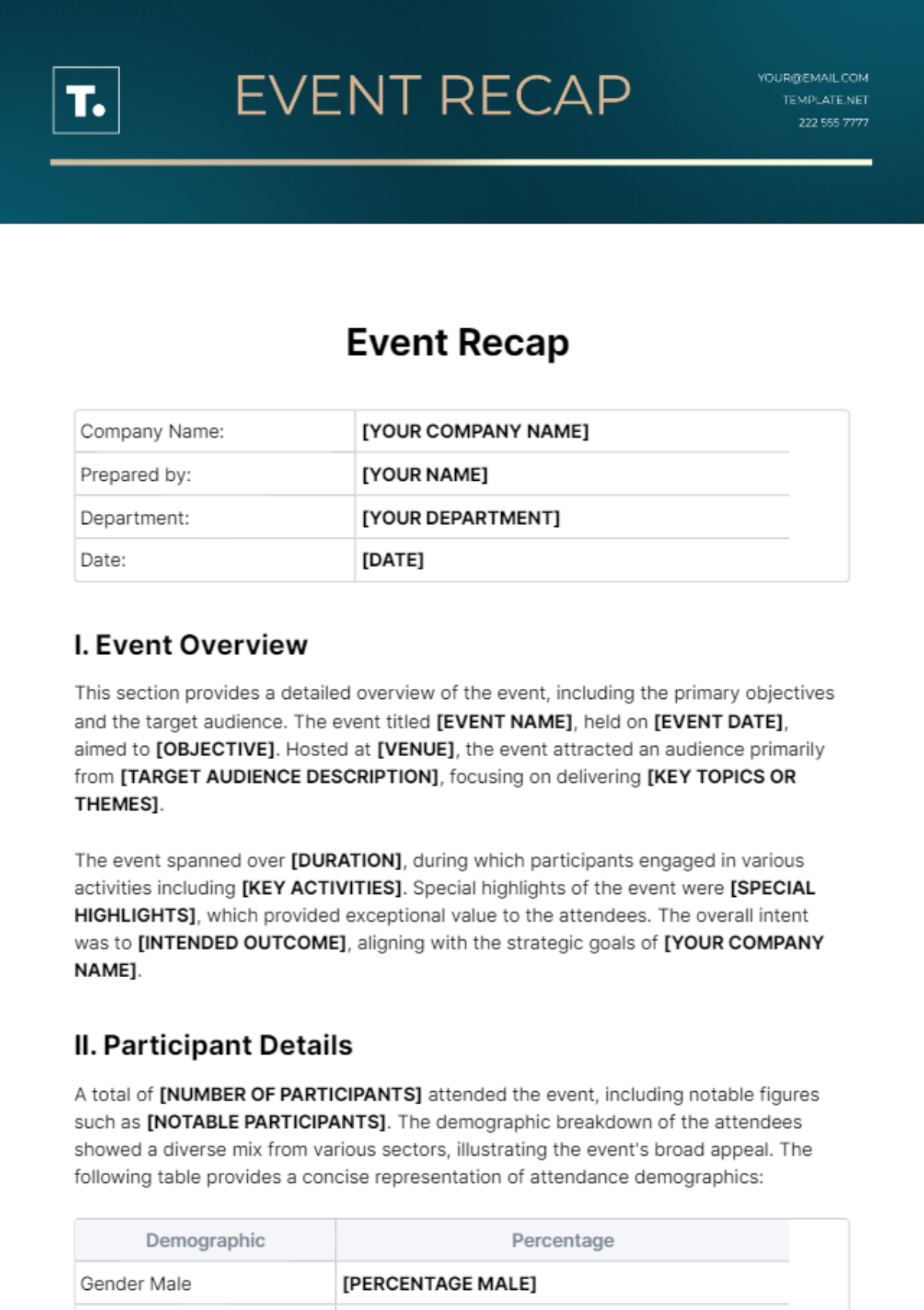Event Recap Template