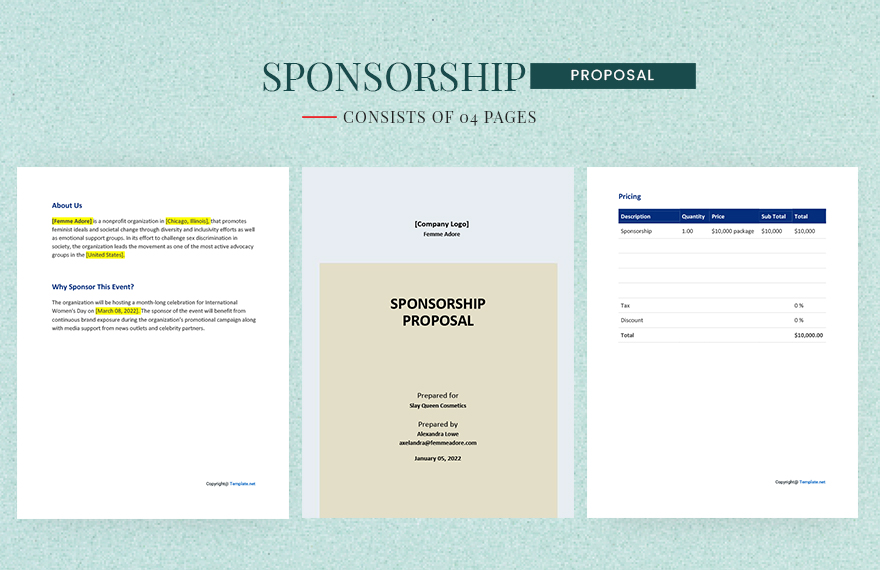 Basic Sponsorship Proposal Template in Word, Google Docs, Pages - Download | Template.net Basic Sponsorship Proposal Template in Word, Google Docs, Pages - Download | Template.net