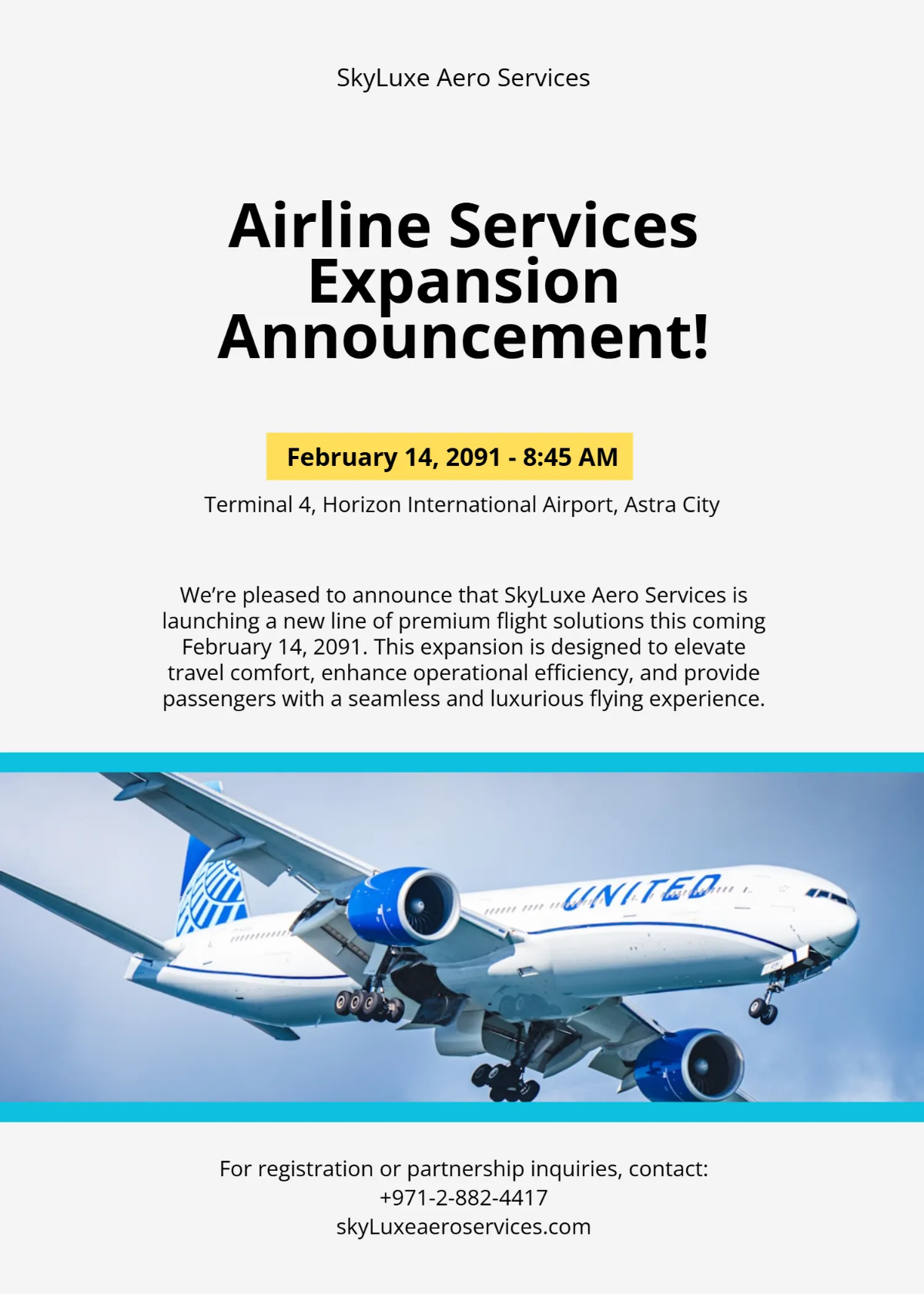 Free Airlines Services Announcement Template to Edit Online Free Airlines Services Announcement Template to Edit Online