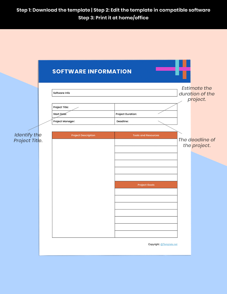 Sample Software Planner Template