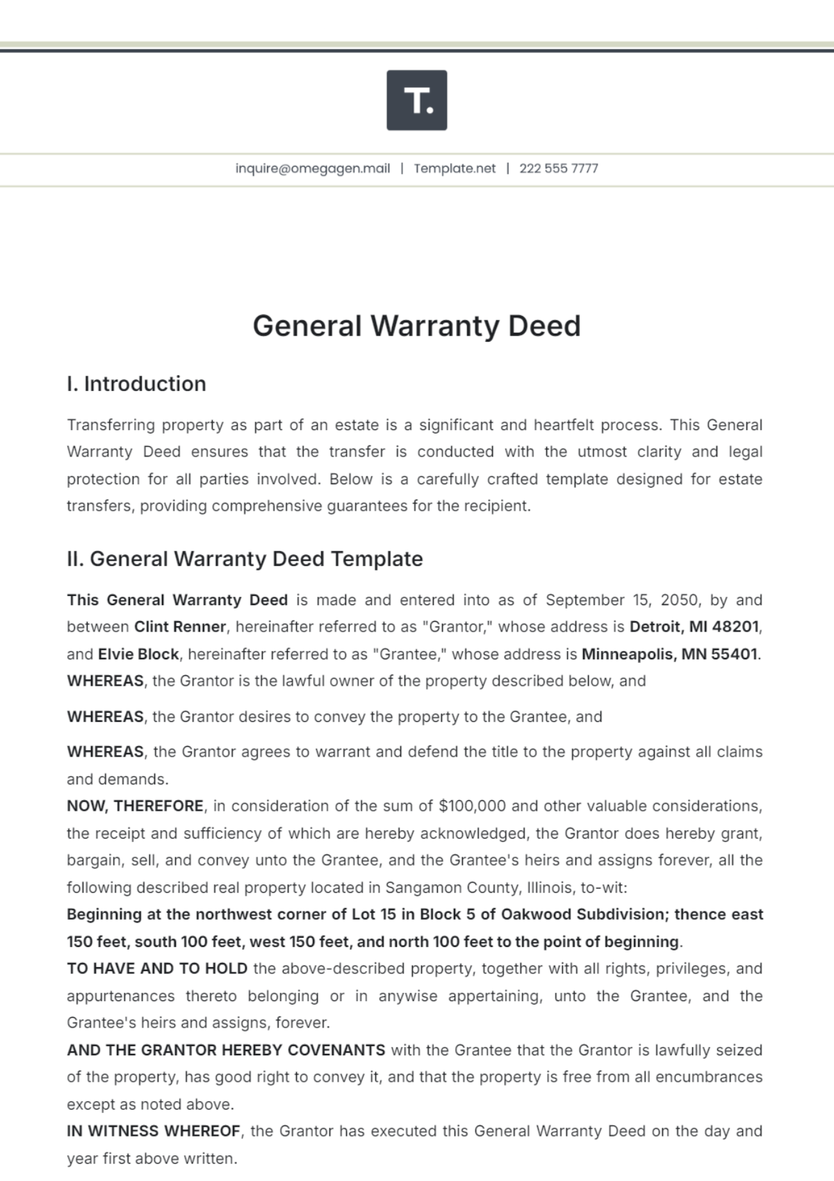 Free General Warranty Deed Template to Edit Online Free General Warranty Deed Template to Edit Online