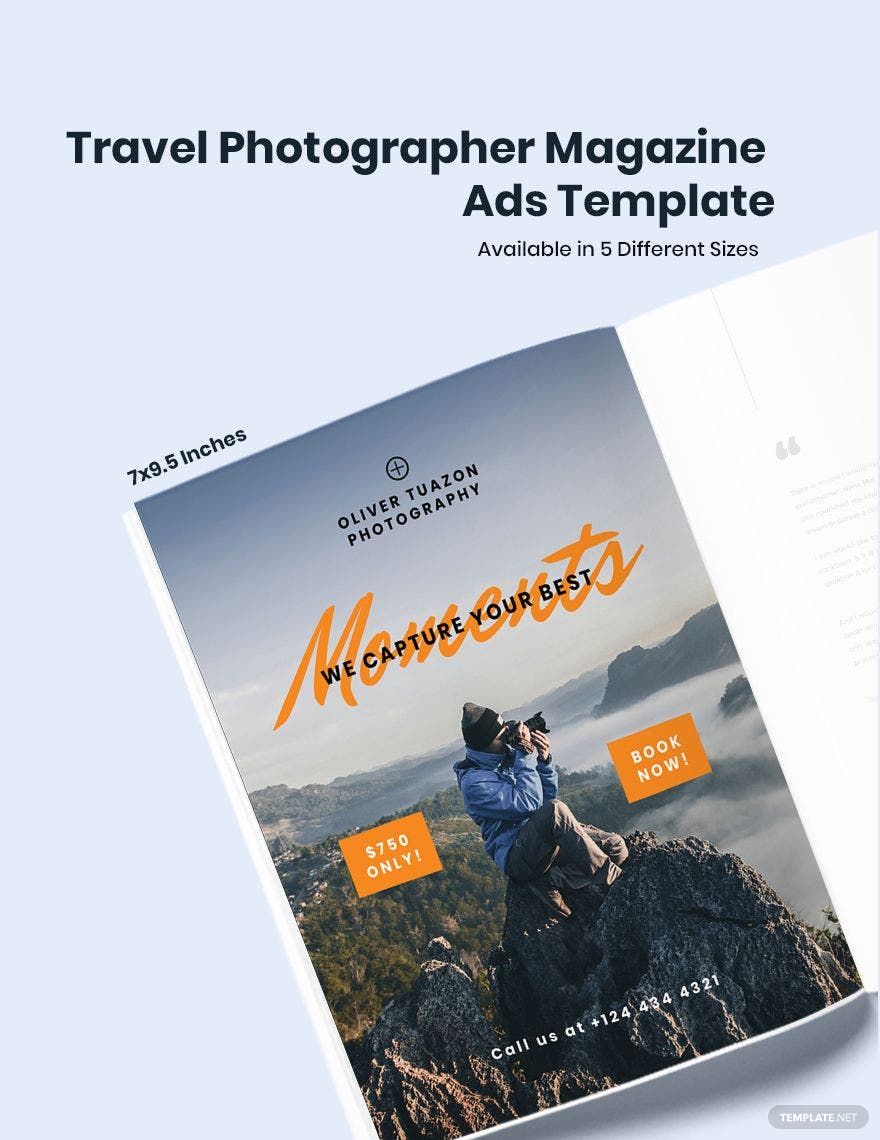 Travel Photographer Magazine Ads Template in InDesign, PSD, Word, Publisher, Pages, Google Docs - Download | Template.net Travel Photographer Magazine Ads Template in InDesign, PSD, Word, Publisher, Pages, Google Docs - Download | Template.net
