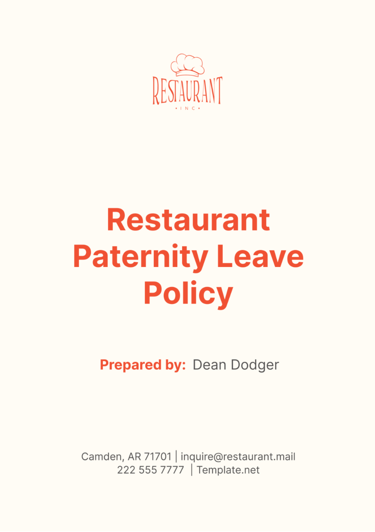 Free Restaurant Paternity Leave Policy Template to Edit Online Free Restaurant Paternity Leave Policy Template to Edit Online