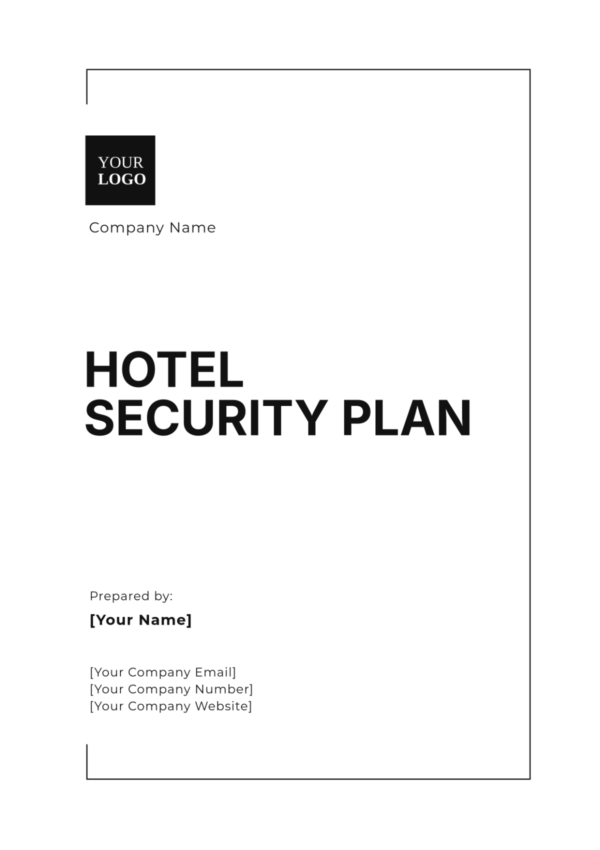 Hotel Security Plan Template