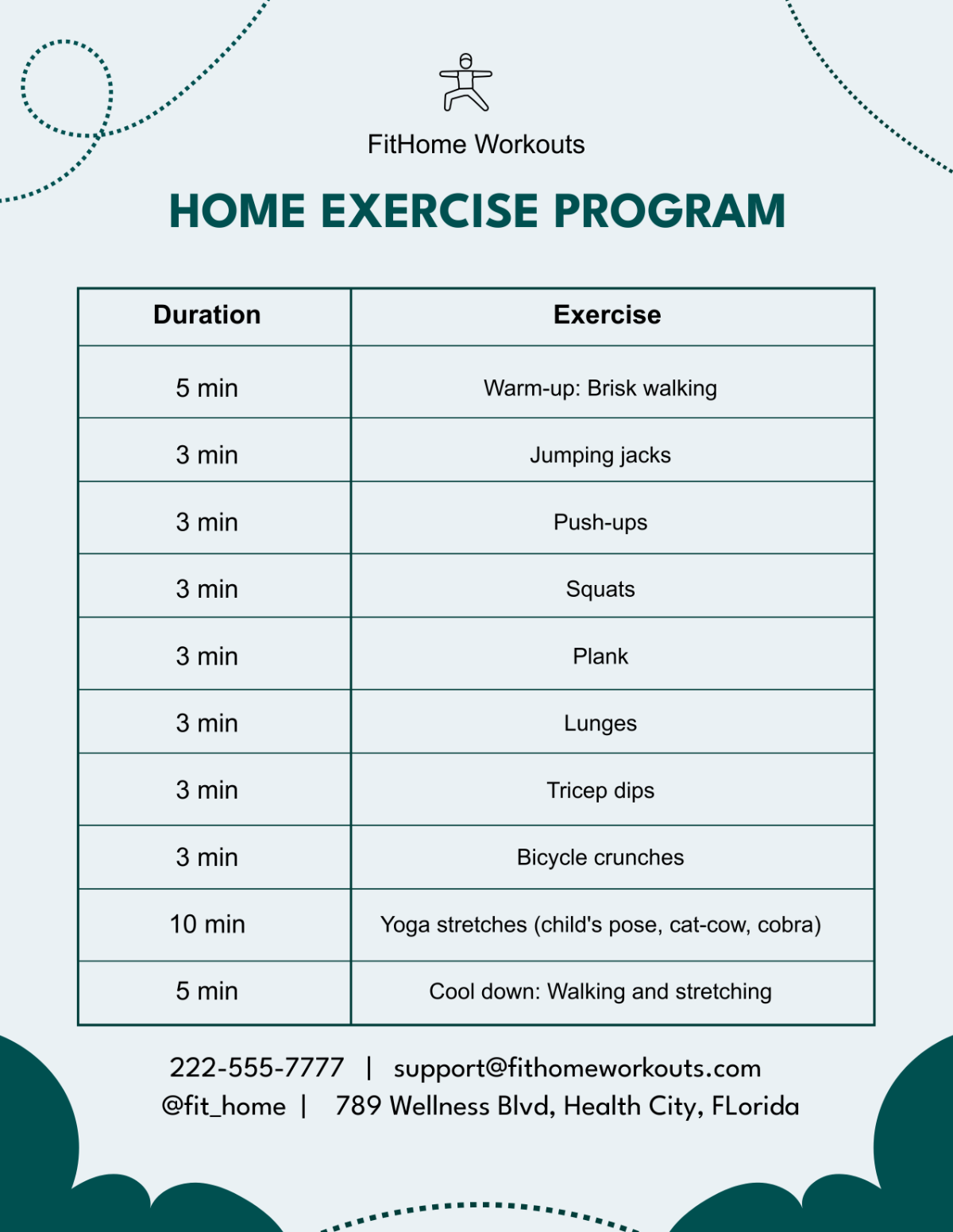 Free Home Exercise Program Template to Edit Online Free Home Exercise Program Template to Edit Online