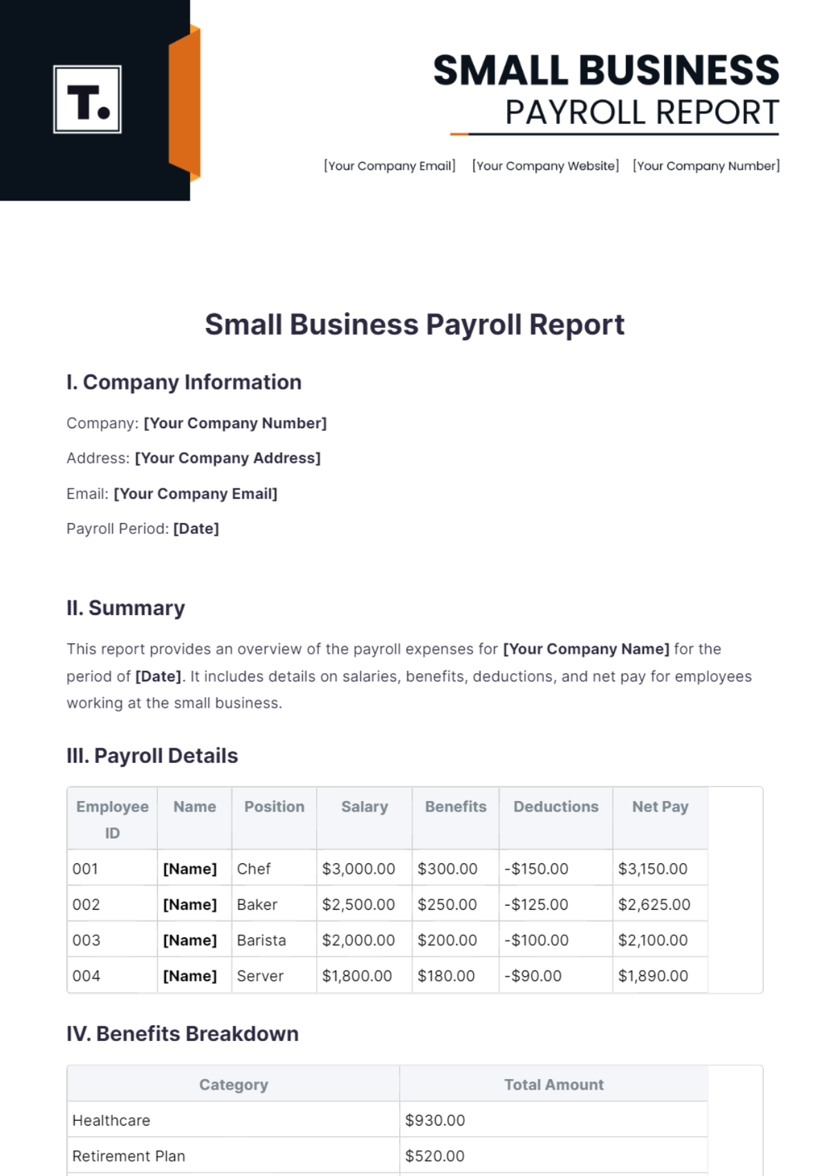 Free Small Business Payroll Report Template to Edit Online Free Small Business Payroll Report Template to Edit Online