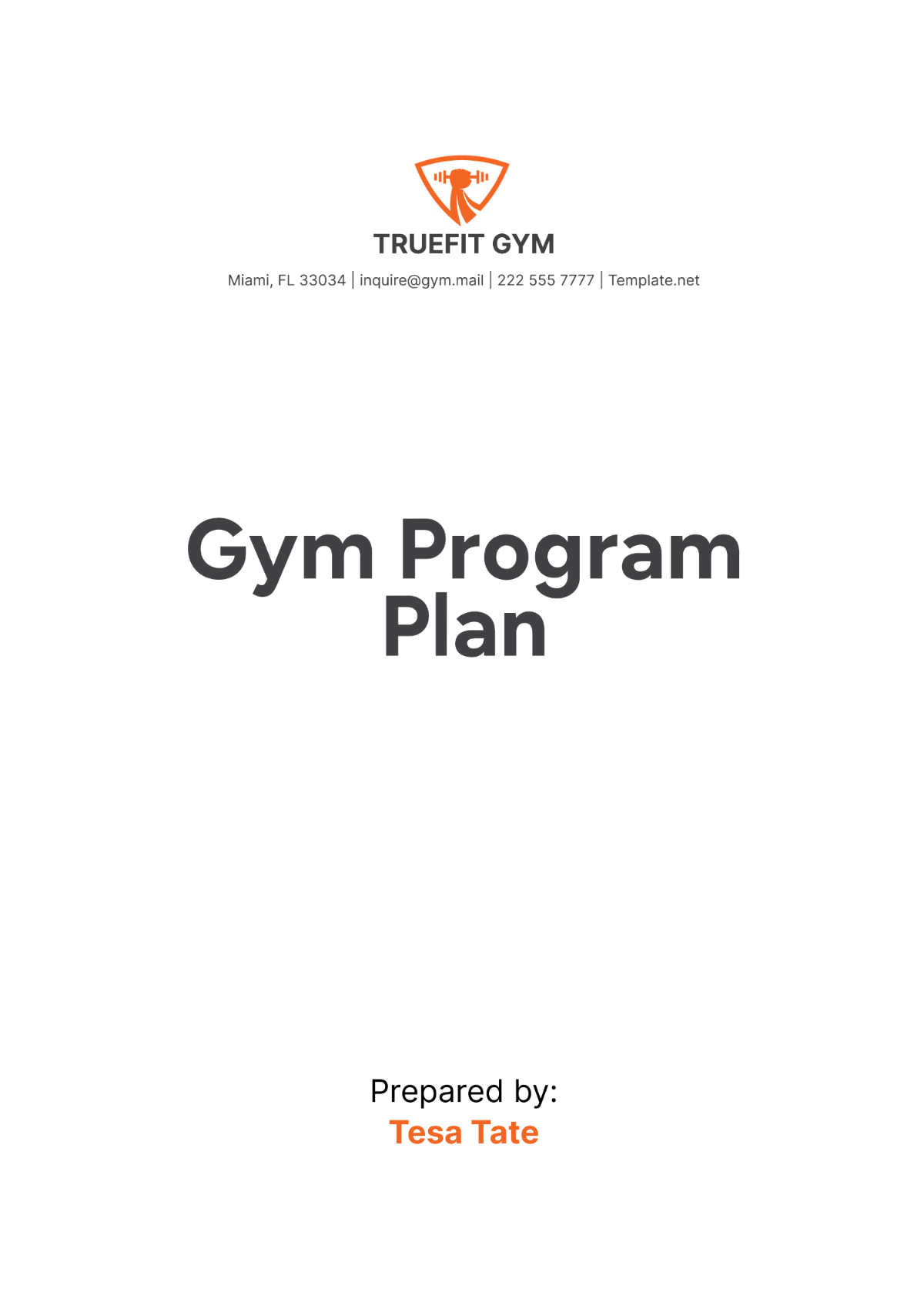 Free Gym Program Plan Template to Edit Online Free Gym Program Plan Template to Edit Online