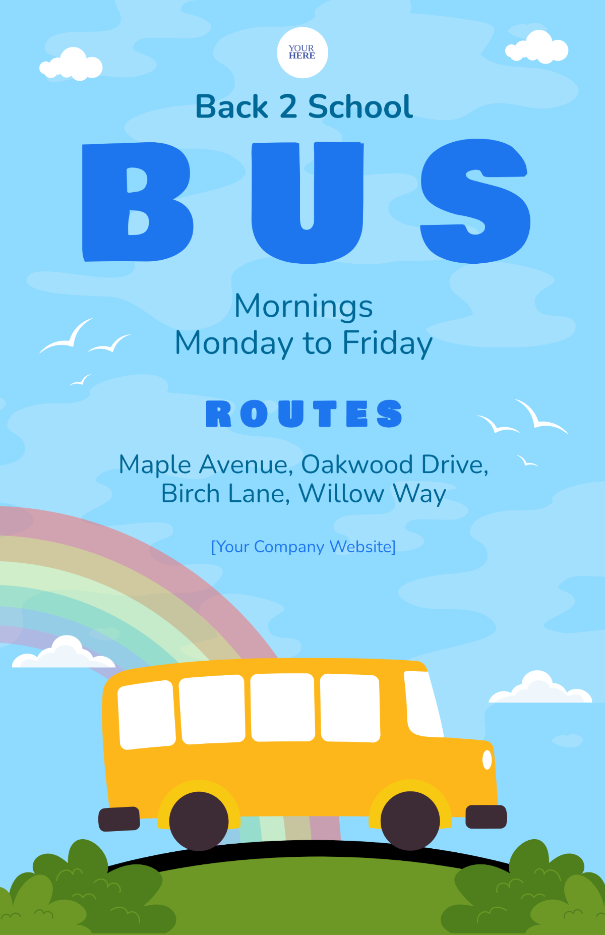 Free Back to School Bus Poster Template to Edit Online Free Back to School Bus Poster Template to Edit Online
