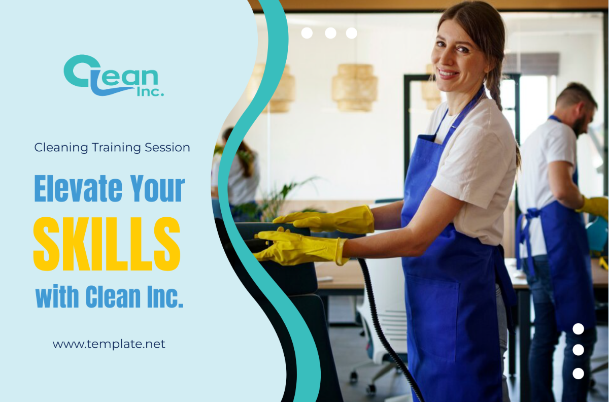 Cleaning Services Training And Development Session Banner Template