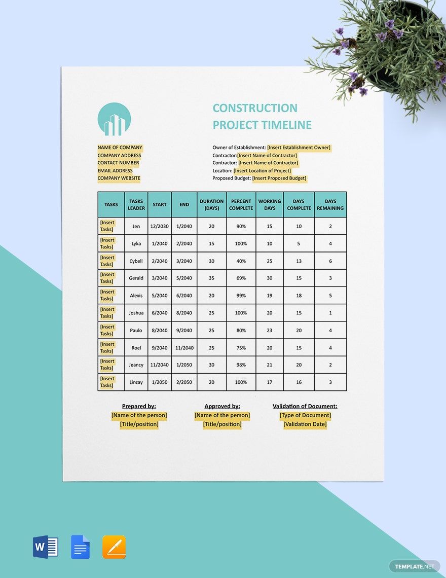 Building Construction Timeline Template Building Construction Timeline Template