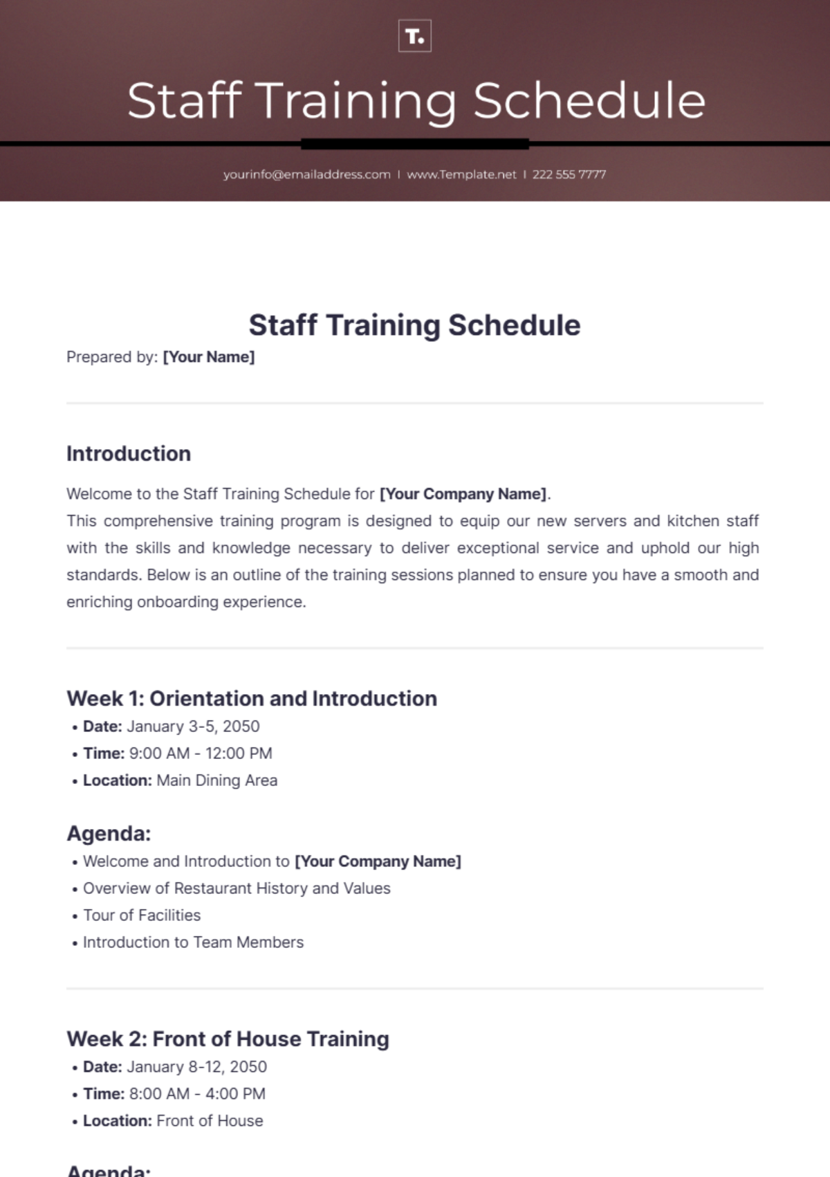 Free Staff Training Schedule Template to Edit Online Free Staff Training Schedule Template to Edit Online