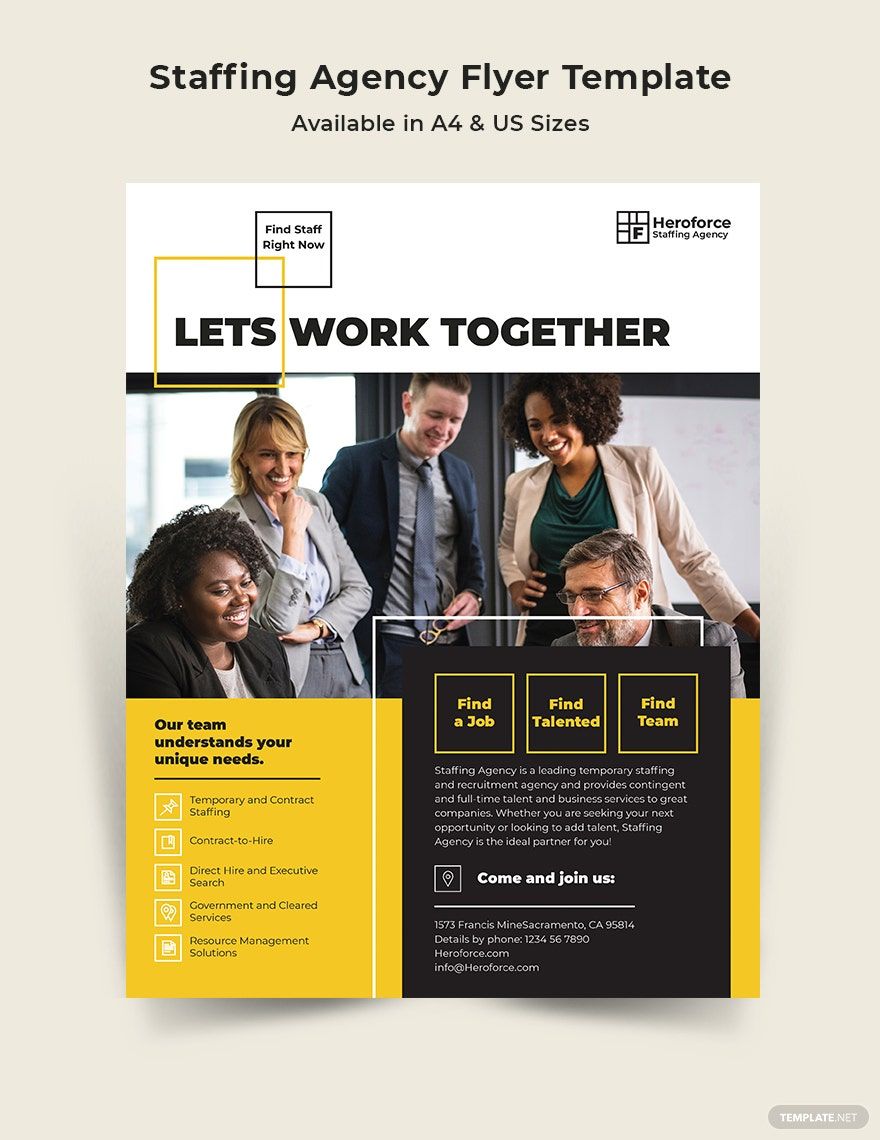 Staffing Agency Flyer Template in PSD, Illustrator, Word, InDesign, Pages, Publisher, Google Docs - Download | Template.net Staffing Agency Flyer Template in PSD, Illustrator, Word, InDesign, Pages, Publisher, Google Docs - Download | Template.net