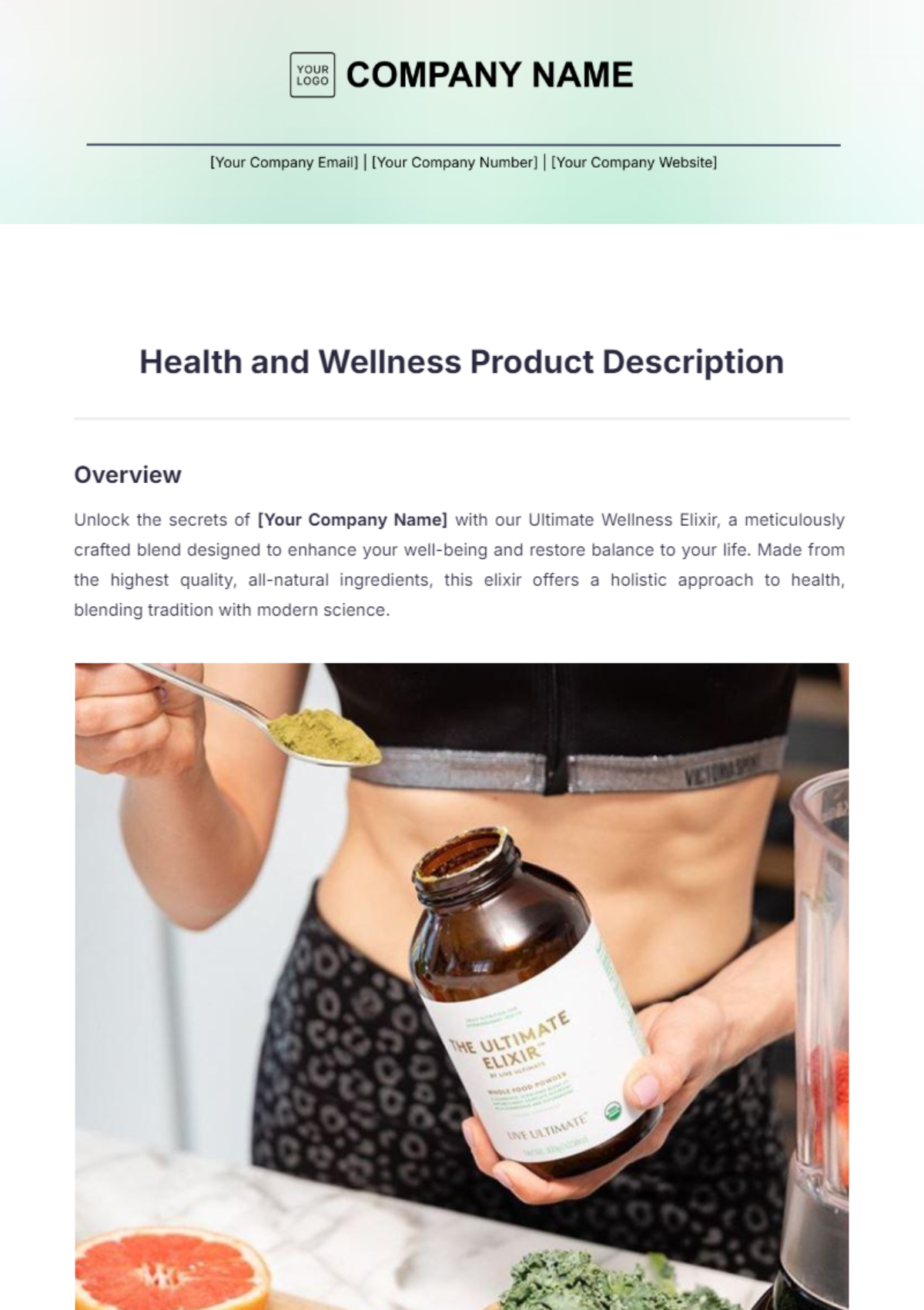 Free Health and Wellness Product Description Template to Edit Online Free Health and Wellness Product Description Template to Edit Online