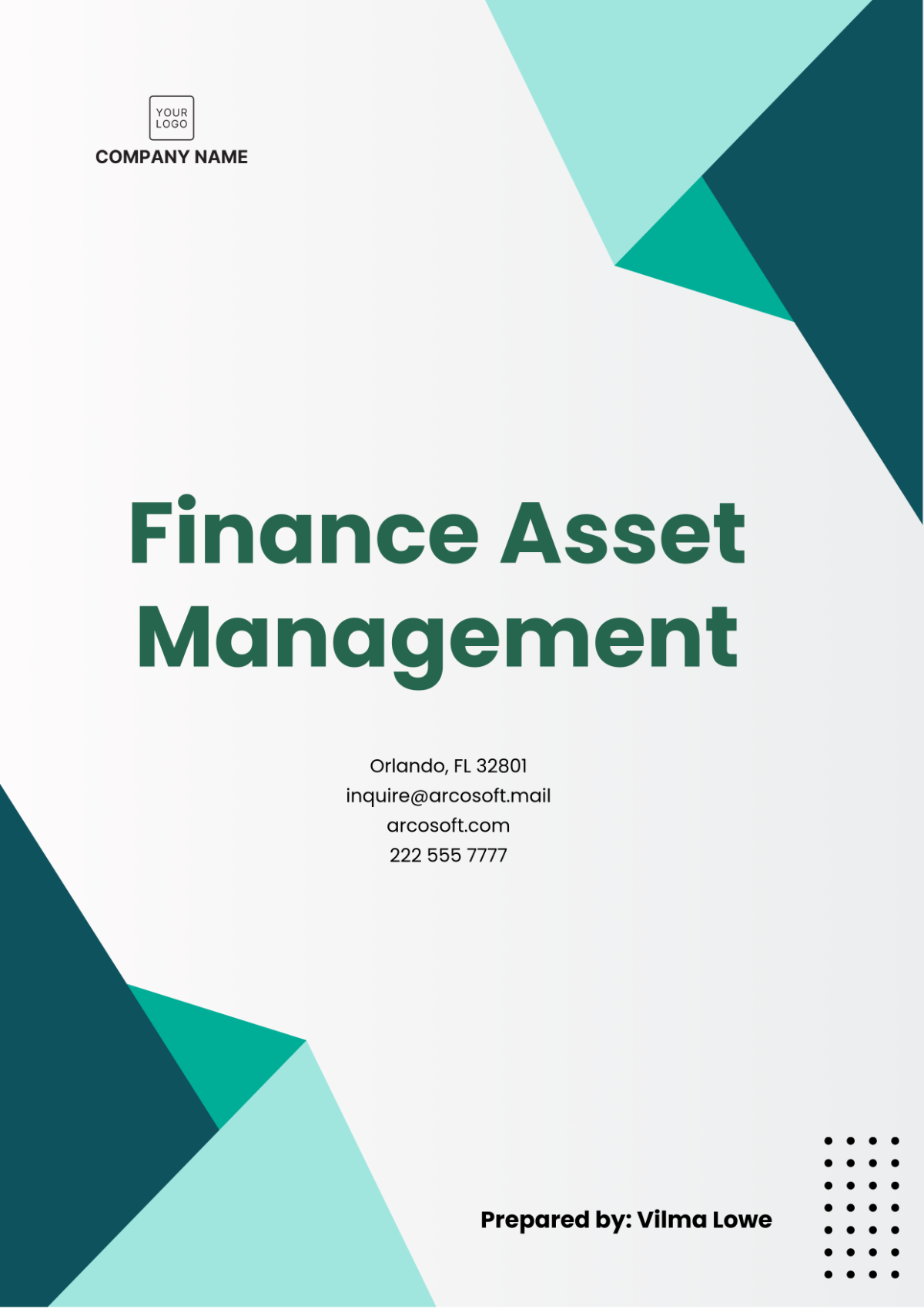 Finance Asset Management Template
