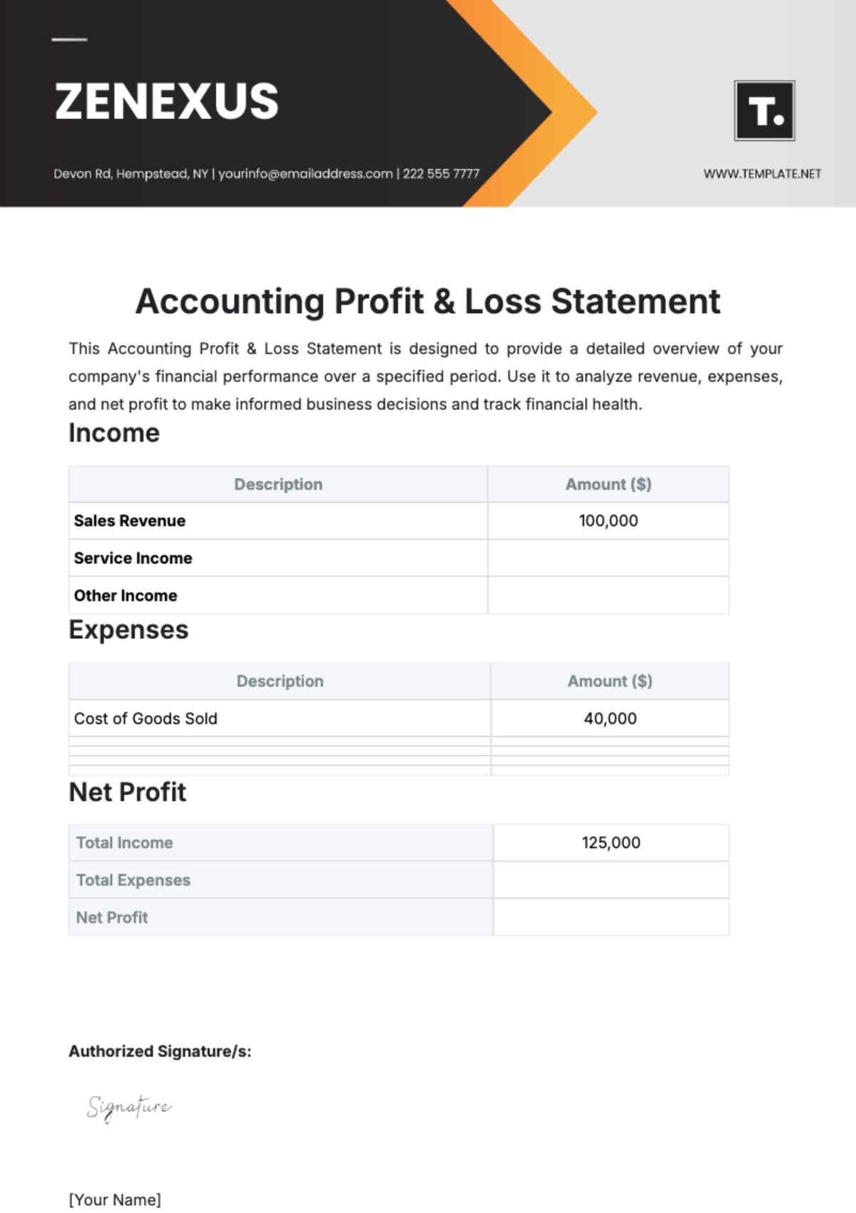 Free Accounting Profit %2526 Loss Statement Template to Edit Online Free Accounting Profit %2526 Loss Statement Template to Edit Online