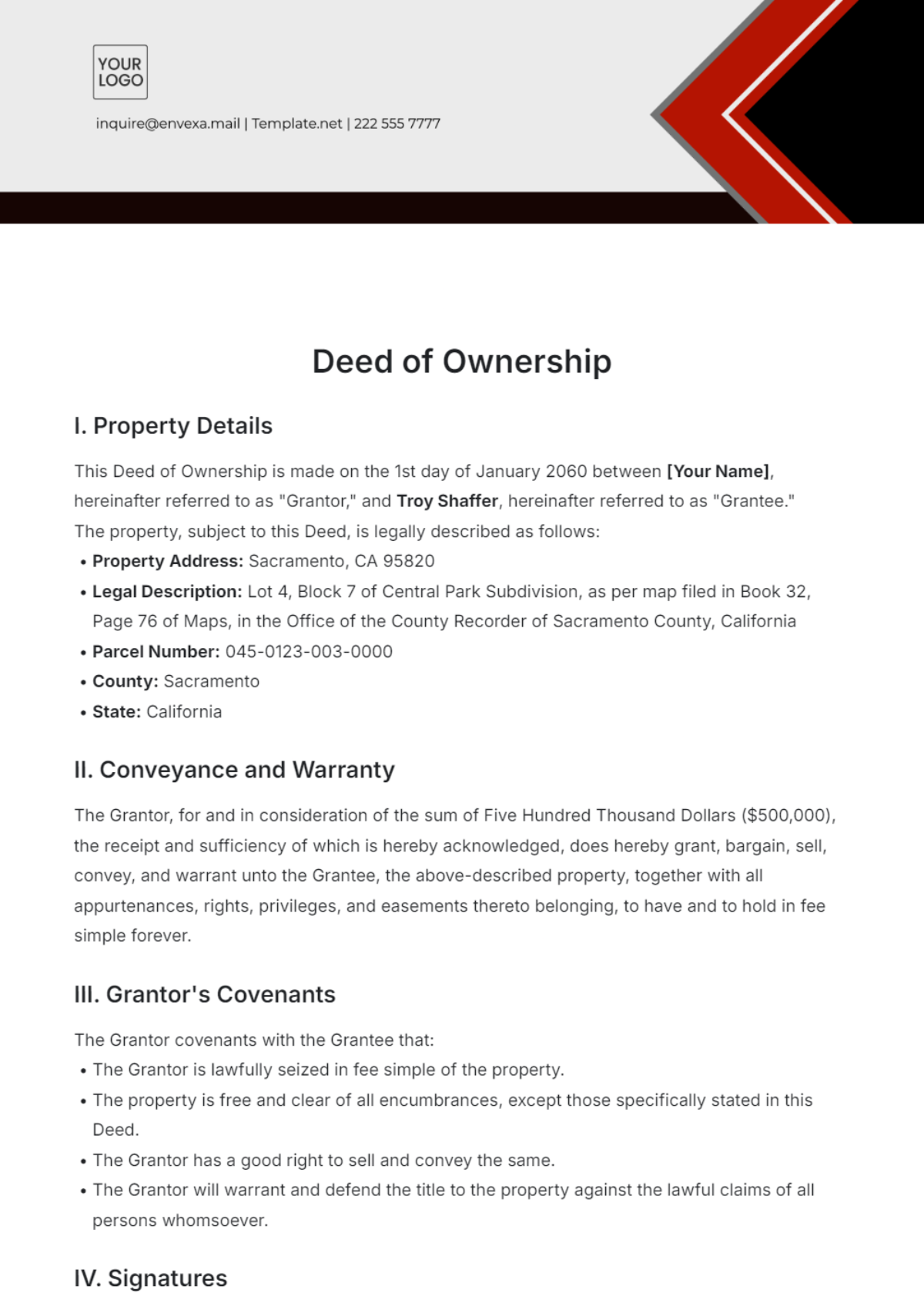 Free Deed of Ownership Template to Edit Online Free Deed of Ownership Template to Edit Online
