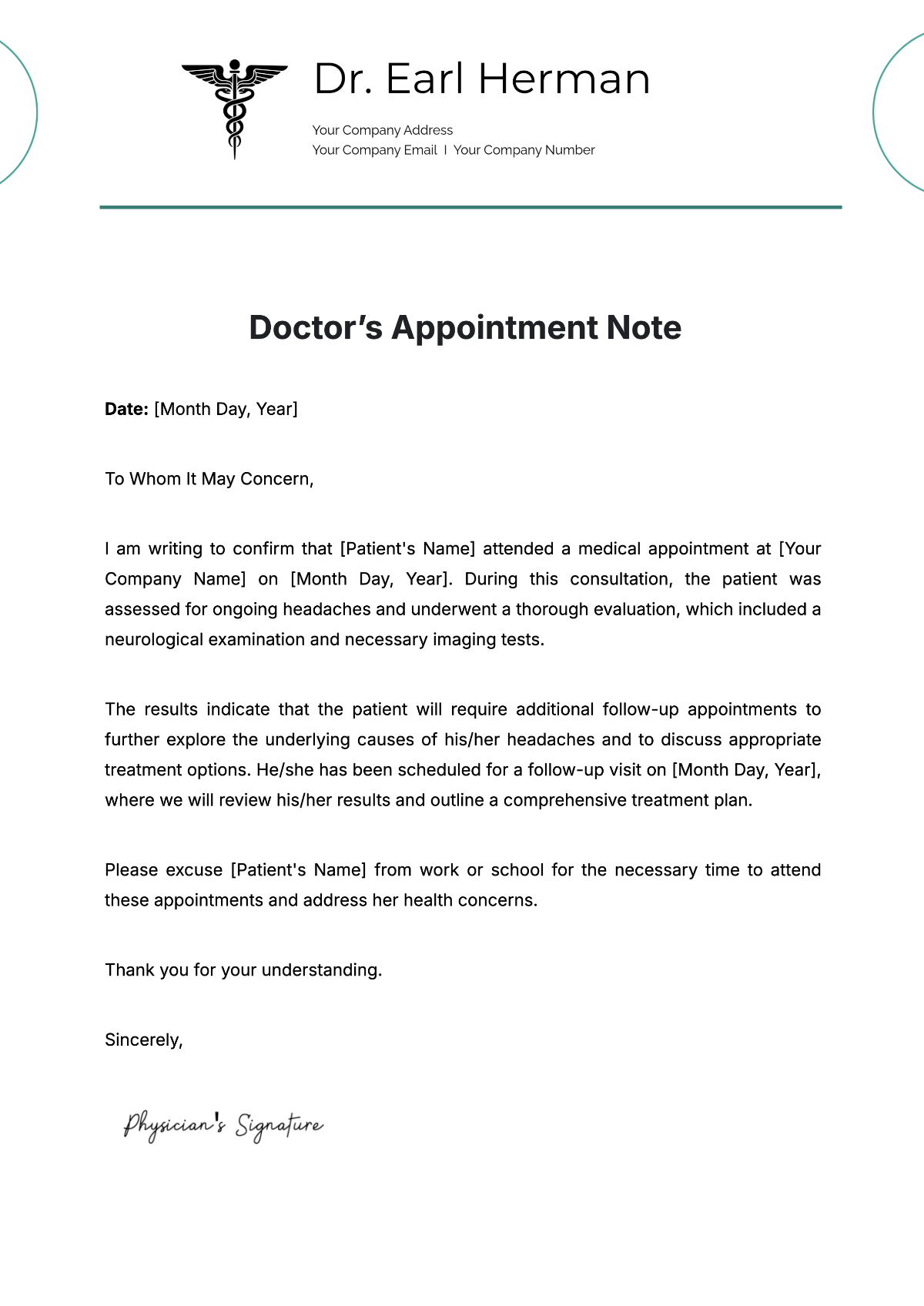 Free Doctors Appointment Note Template to Edit Online | Template.net Free Doctors Appointment Note Template to Edit Online | Template.net