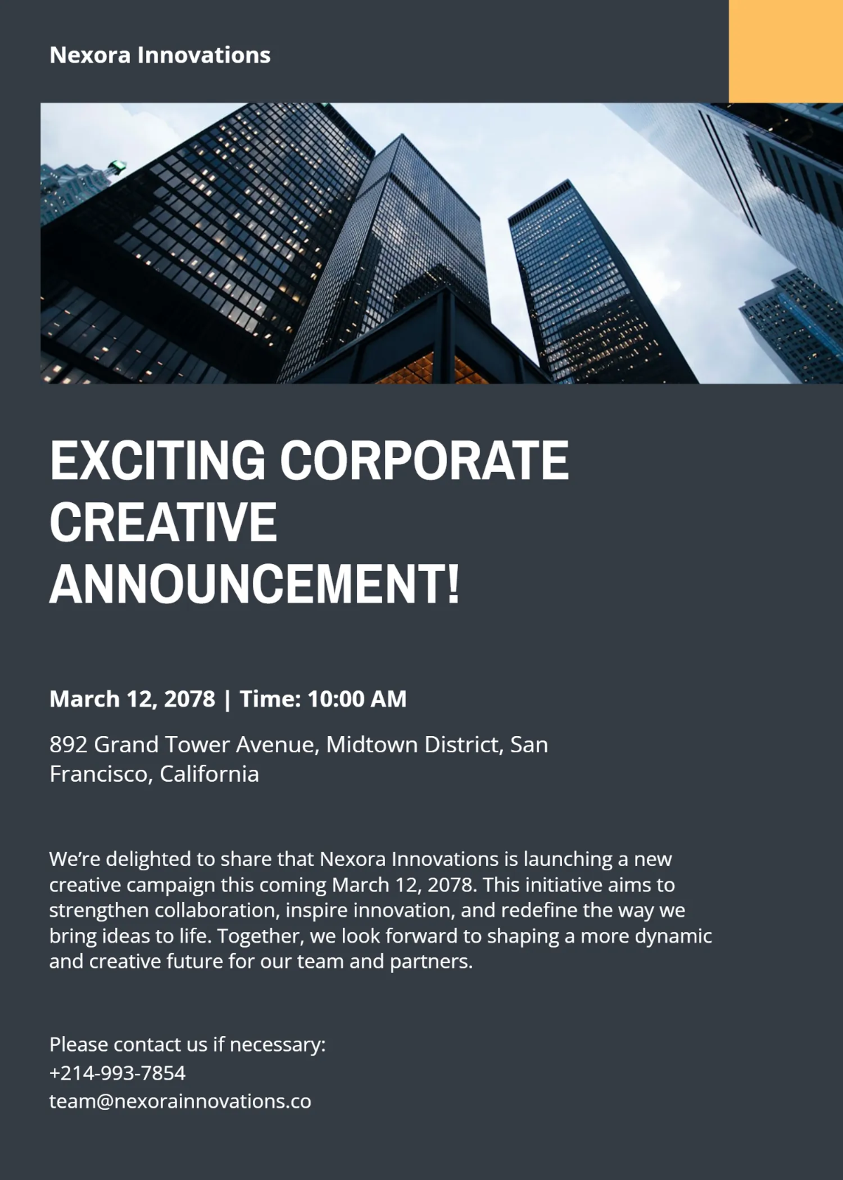 Free Coprorate Creative Announcement Template to Edit Online Free Coprorate Creative Announcement Template to Edit Online