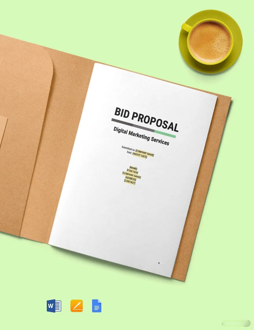 Construction Marketing Bid Proposal Template in Word, Pages, PDF, Google Docs - Download | Template.net Construction Marketing Bid Proposal Template in Word, Pages, PDF, Google Docs - Download | Template.net