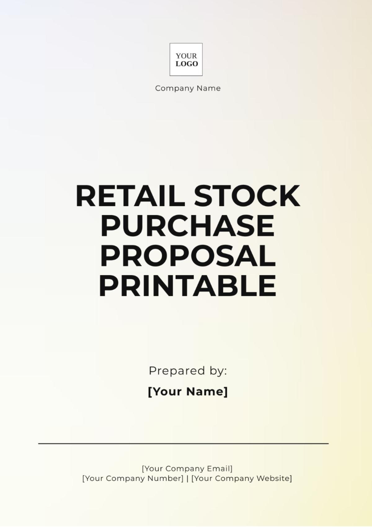 Free Retail Stock Purchase Proposal Printable Template to Edit Online Free Retail Stock Purchase Proposal Printable Template to Edit Online