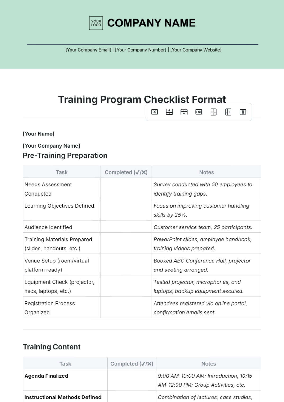 Free Training Program Checklist Format Template to Edit Online Free Training Program Checklist Format Template to Edit Online