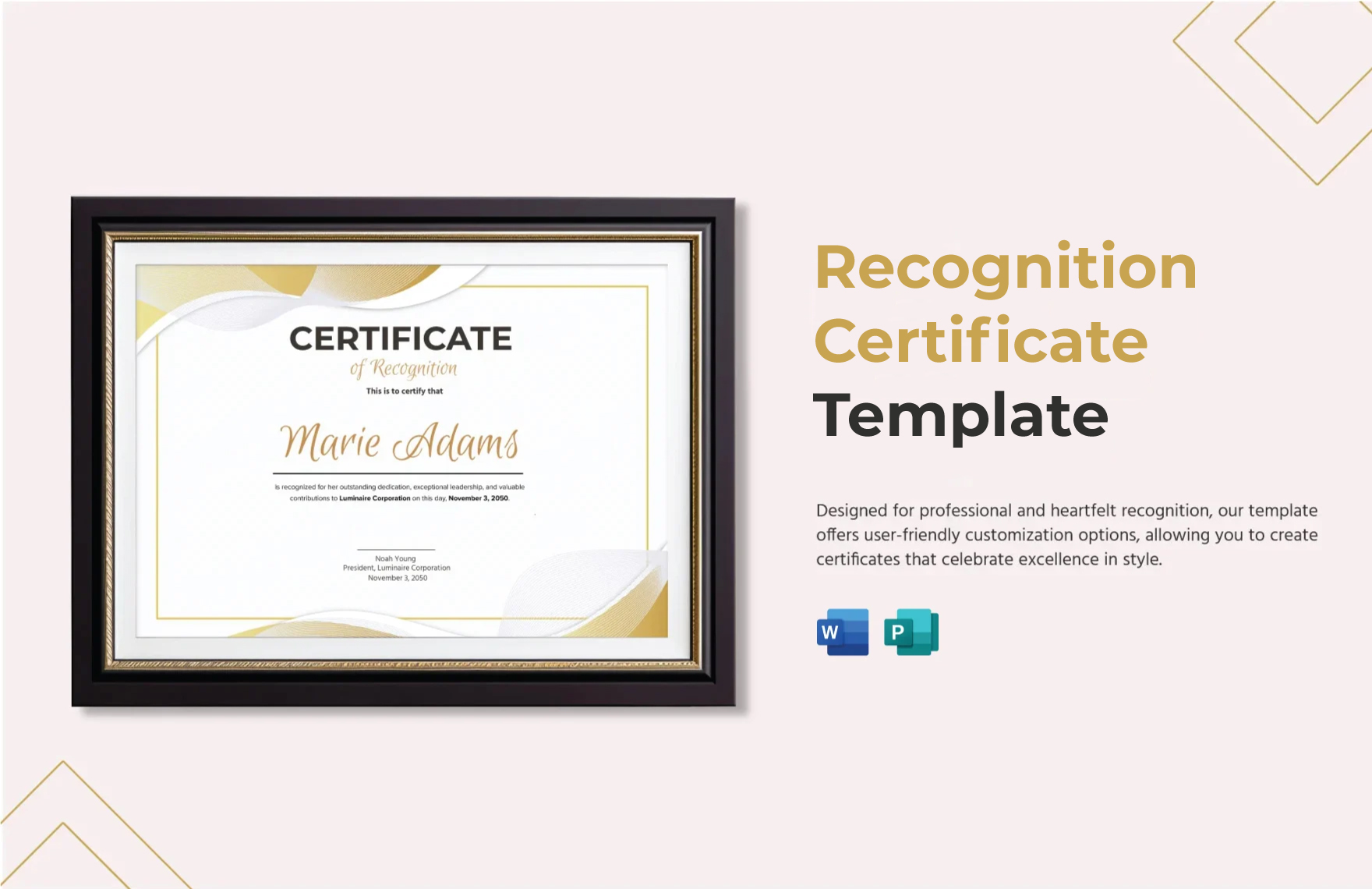 Recognition Certificate Template in Word, Publisher - Download | Template.net Recognition Certificate Template in Word, Publisher - Download | Template.net