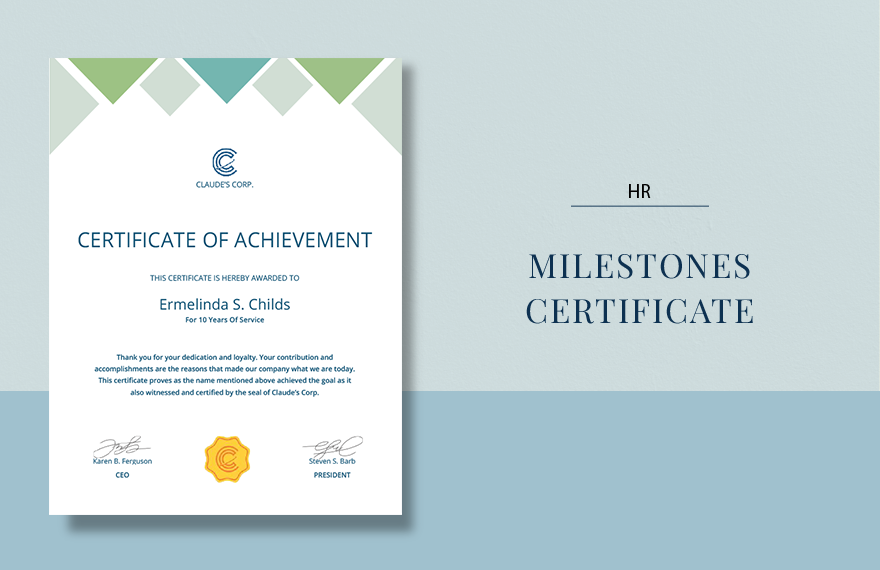 Milestones Certificate Template in Word, Publisher, Pages, Google Docs - Download | Template.net Milestones Certificate Template in Word, Publisher, Pages, Google Docs - Download | Template.net