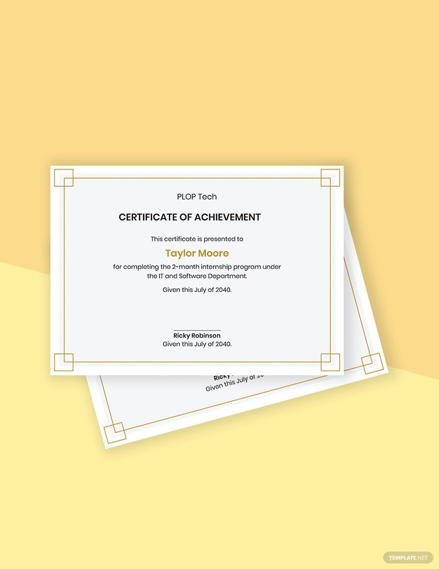 Achievements Certificate Template in PSD, Illustrator, InDesign, Word, Publisher, Pages, Google Docs - Download | Template.net Achievements Certificate Template in PSD, Illustrator, InDesign, Word, Publisher, Pages, Google Docs - Download | Template.net