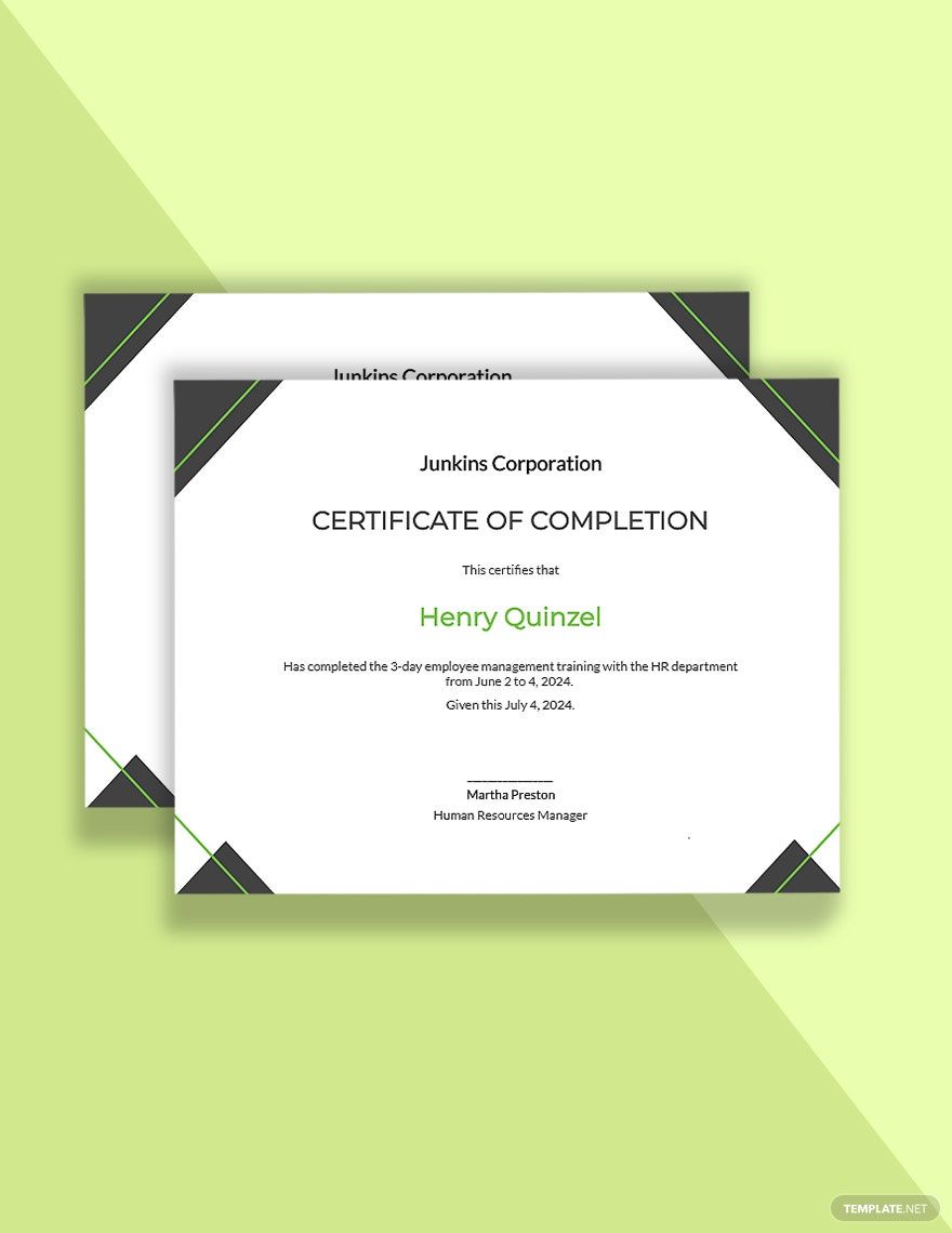 HR Training Completion Certificate Template in InDesign, Illustrator, PSD, Word, Publisher, Pages, Google Docs - Download | Template.net HR Training Completion Certificate Template in InDesign, Illustrator, PSD, Word, Publisher, Pages, Google Docs - Download | Template.net