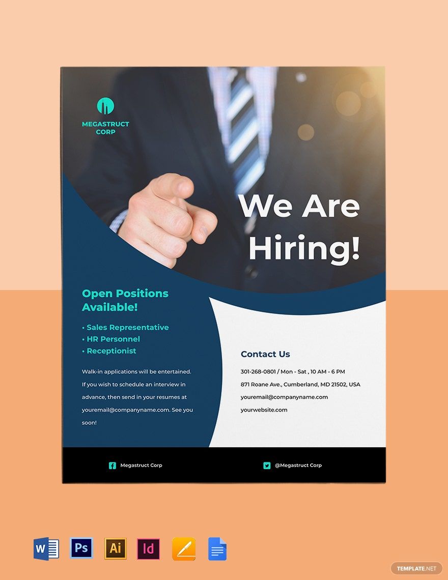 Hiring Flyer Template in Word, Illustrator, Pages, InDesign, Google Docs - Download | Template.net Hiring Flyer Template in Word, Illustrator, Pages, InDesign, Google Docs - Download | Template.net