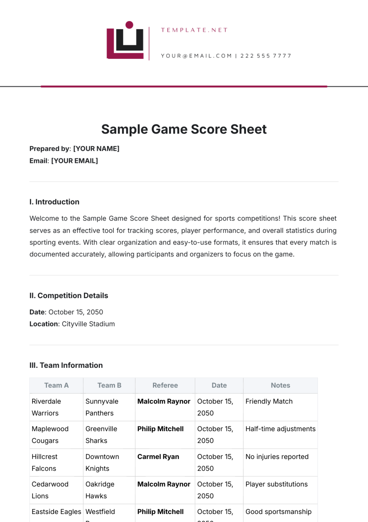 Free Sample Game Score Sheet Template to Edit Online Free Sample Game Score Sheet Template to Edit Online