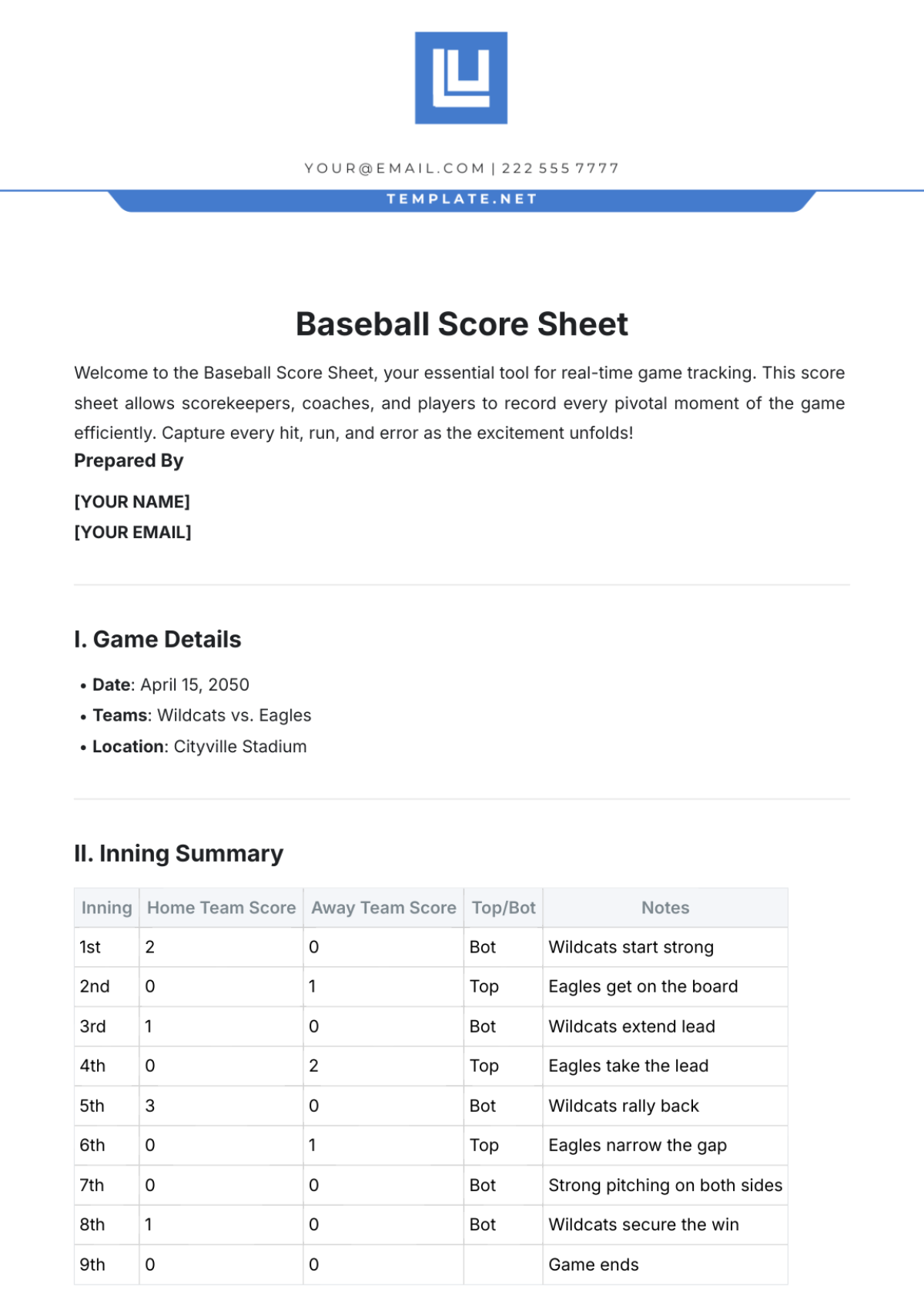 Free Baseball Score Sheet Template to Edit Online Free Baseball Score Sheet Template to Edit Online