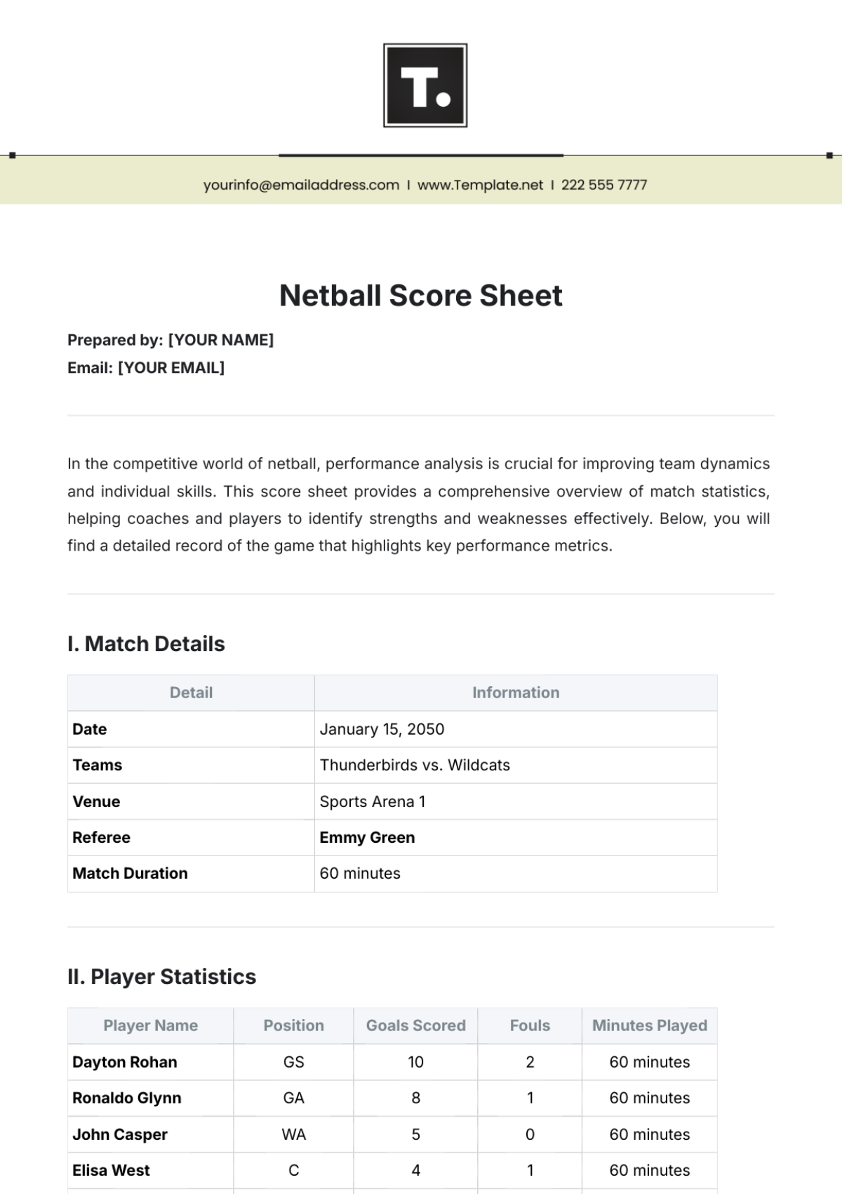 Free Netball Score Sheet Template to Edit Online Free Netball Score Sheet Template to Edit Online