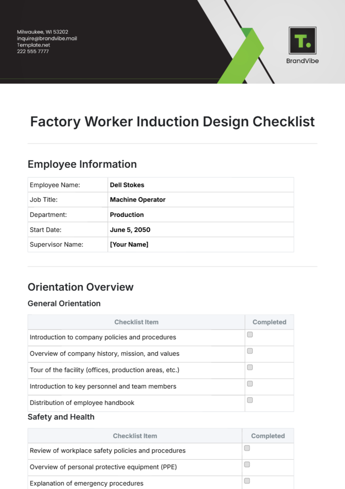 Free Factory Worker Induction Design Checklist Template to Edit Online Free Factory Worker Induction Design Checklist Template to Edit Online