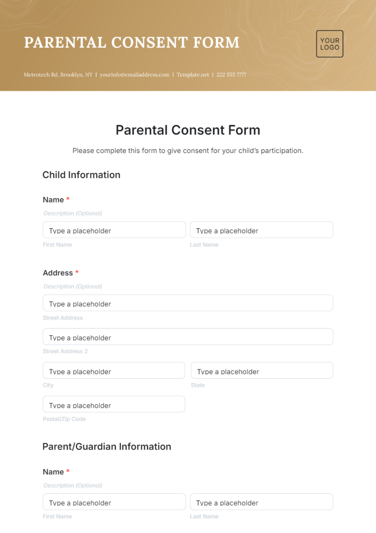 Free Parental Consent Form Template to Edit Online Free Parental Consent Form Template to Edit Online