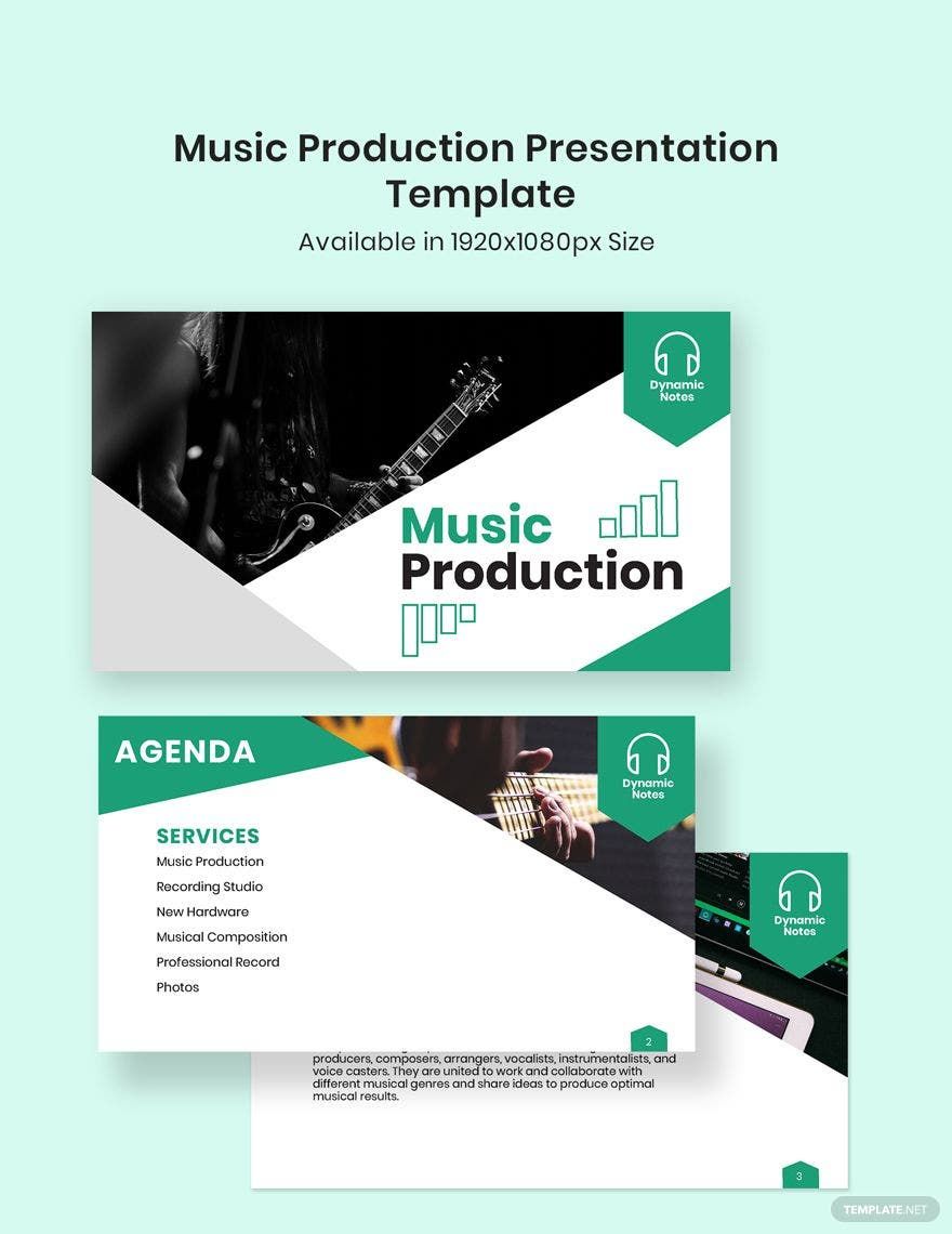 Music Production Presentation Template in Illustrator, PDF, Apple Keynote, PowerPoint - Download | Template.net Music Production Presentation Template in Illustrator, PDF, Apple Keynote, PowerPoint - Download | Template.net