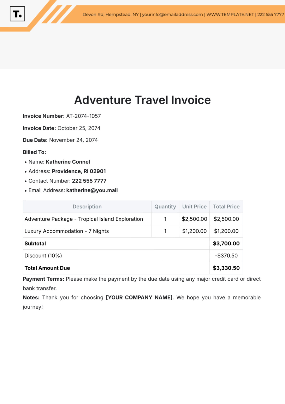 Free Adventure Travel Invoice Template to Edit Online Free Adventure Travel Invoice Template to Edit Online