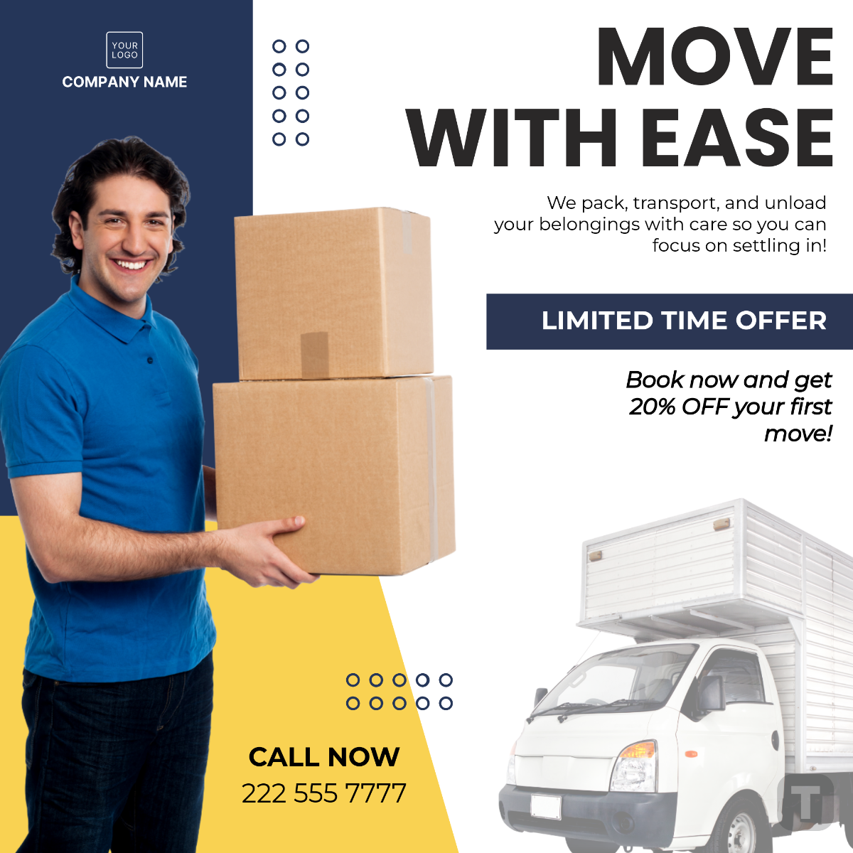 Free Moving Company Social Media Post Template to Edit Online Free Moving Company Social Media Post Template to Edit Online