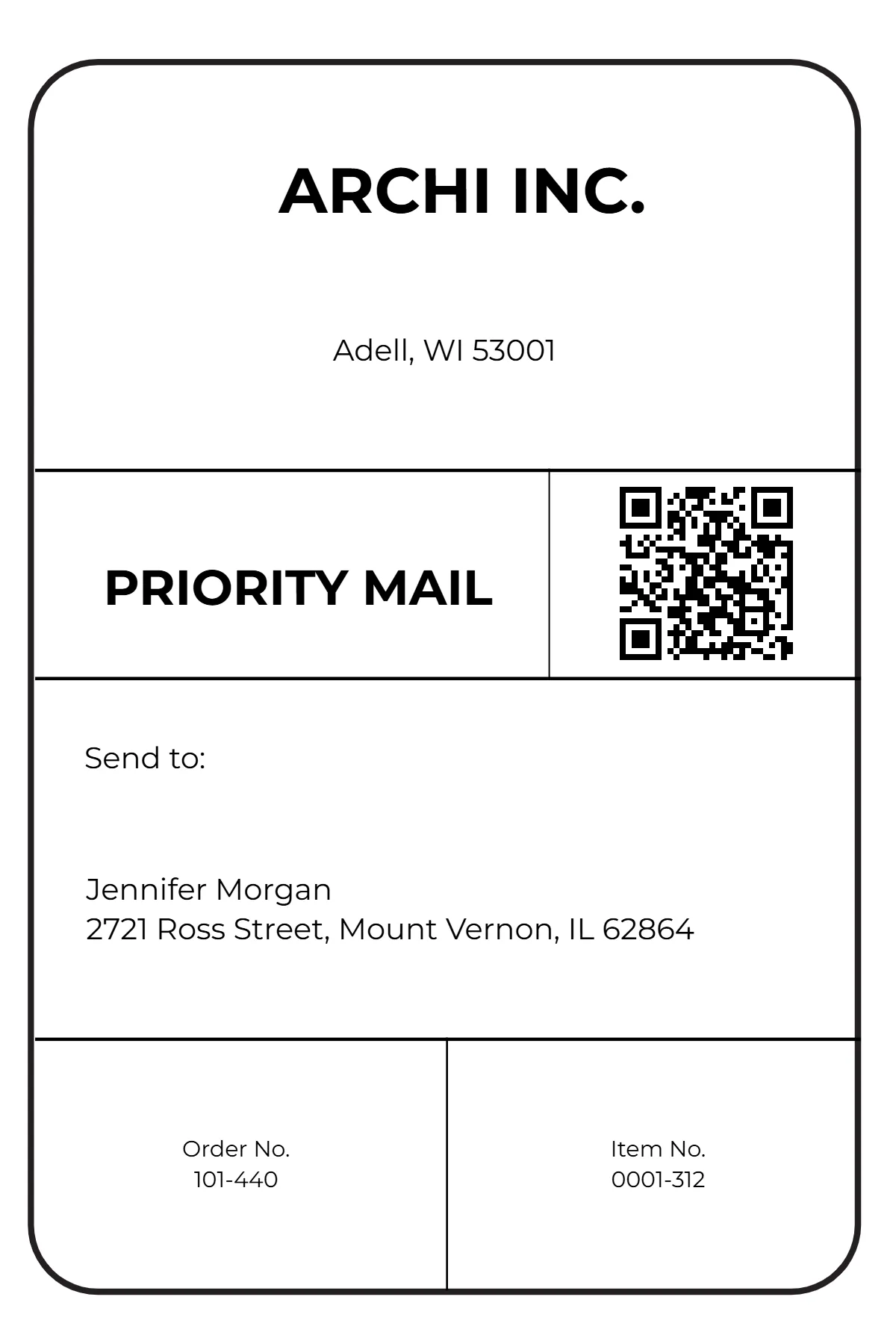 Professional Shipping Label Template