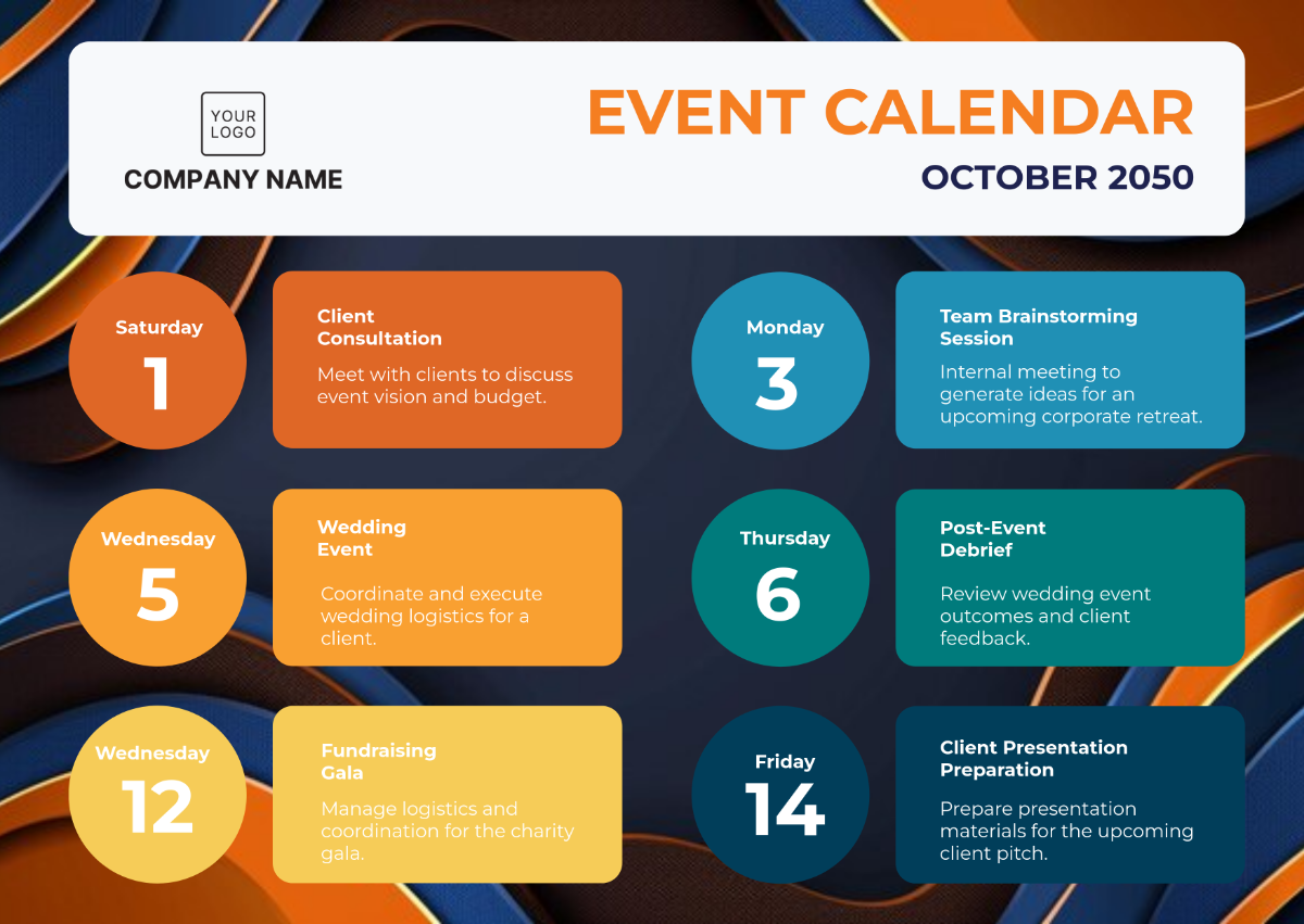 Event Planner Calendar Template